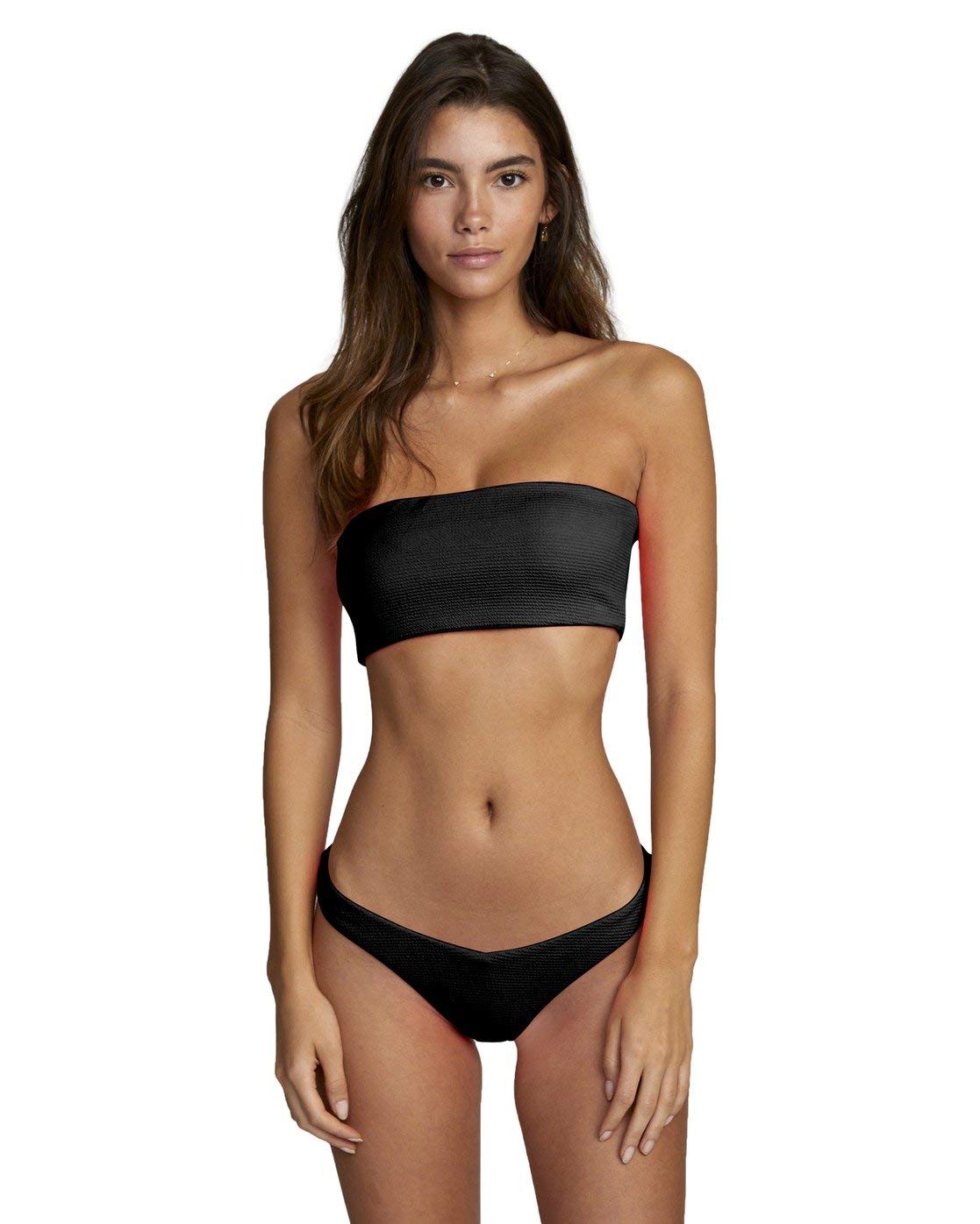 RVCA Women's Standard Flash French Cut Bikini Bottom - High Waisted Swimwear for Beach, Pool & Vacation | Comfortable Retro Swim Shorts for Surfing & Summer Activities