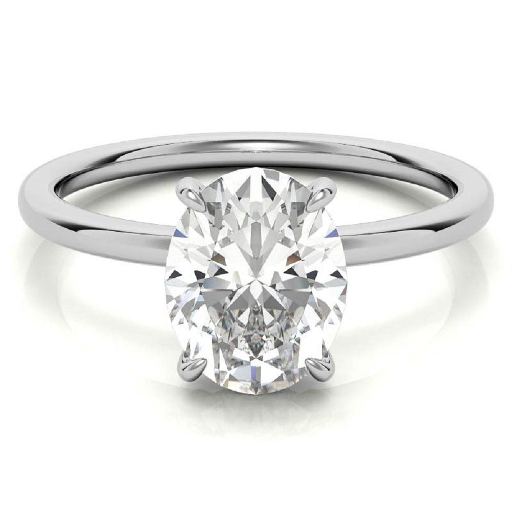 3 CT Oval Moissanite Engagement Ring - Vintage Solitaire Wedding Band with 4-Prong Setting in Sterling Silver - Anniversary, Promise Ring Gift for Her - Perfect for Proposals, Weddings & Special Occasions