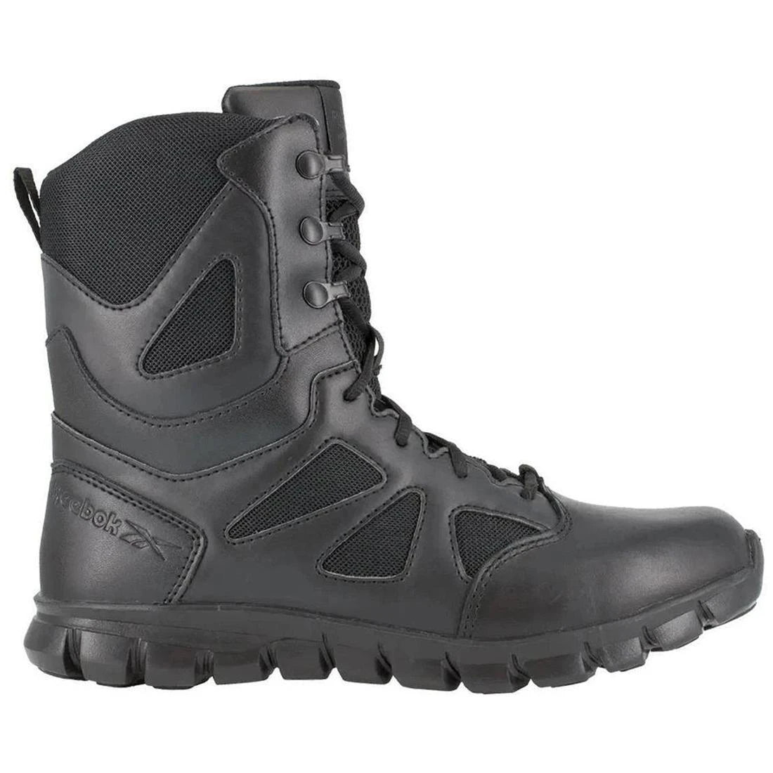 8 Inch Sublite Cushion Tactical Boots for Men - Black Soft Toe Side Zip Military Work Boots - Perfect for Outdoor, Hiking, Construction & Security Work