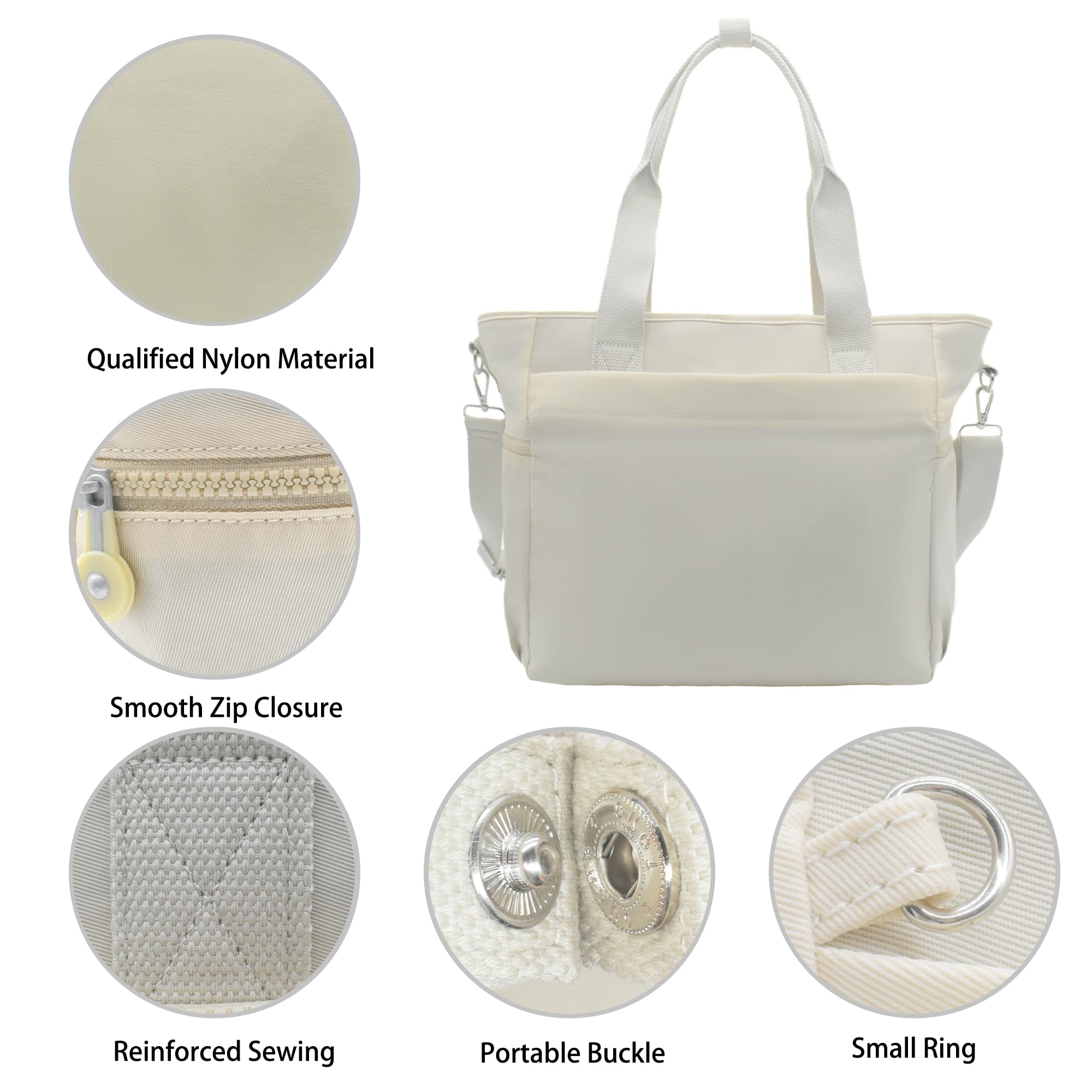 Stylish Large Tote Bag for Women with Multiple Compartments & Zipper Closure - Durable Waterproof Work Shoulder Bag Perfect for Office, Travel, Gym & Daily Commute