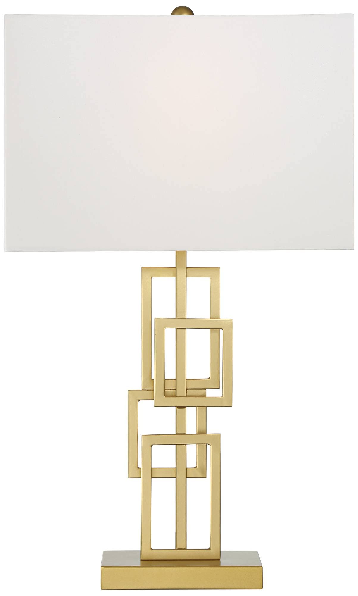 360 Lighting Gale Mid Century Modern Table Lamps - Set of 2 with Black Marble Base & Brushed Gold Rectangular Shade, 26