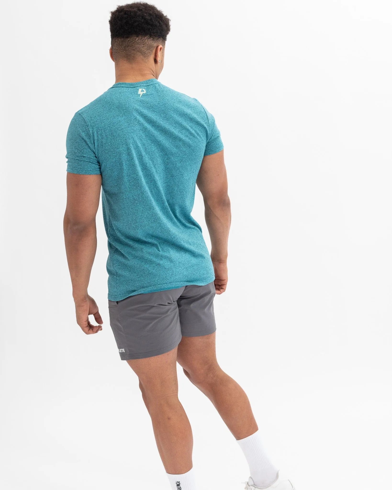 Powerlete Evolve Men's T-Shirt - Soft Cotton Casual Tee in Sea Blue | Gym, Workout & Everyday Wear for Men