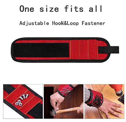 **Magnetic Wristband Tool Holder for Electricians - Portable Wrist Tool Belt with Strong Grip for Screws, Nails & Drill Bits - Ideal for DIY Repairs, Construction & Home Improvement Projects**