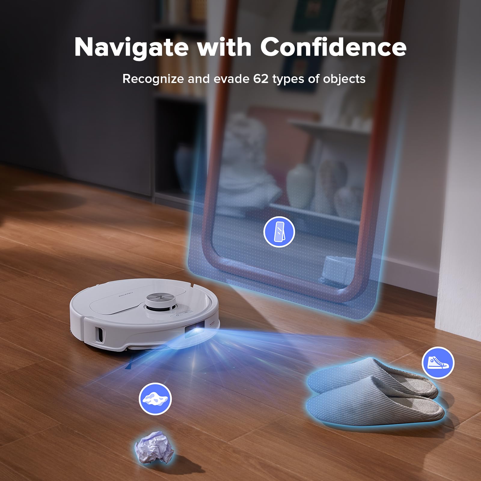 Roborock Qrevo Master Robot Vacuum and Mop with Self-Cleaning Station & Auto Mop Washing - Smart Mapping, 5500Pa Suction, Perfect for Hardwood Floors & Pet Hair (White) - Ideal for Large Homes & Busy Families