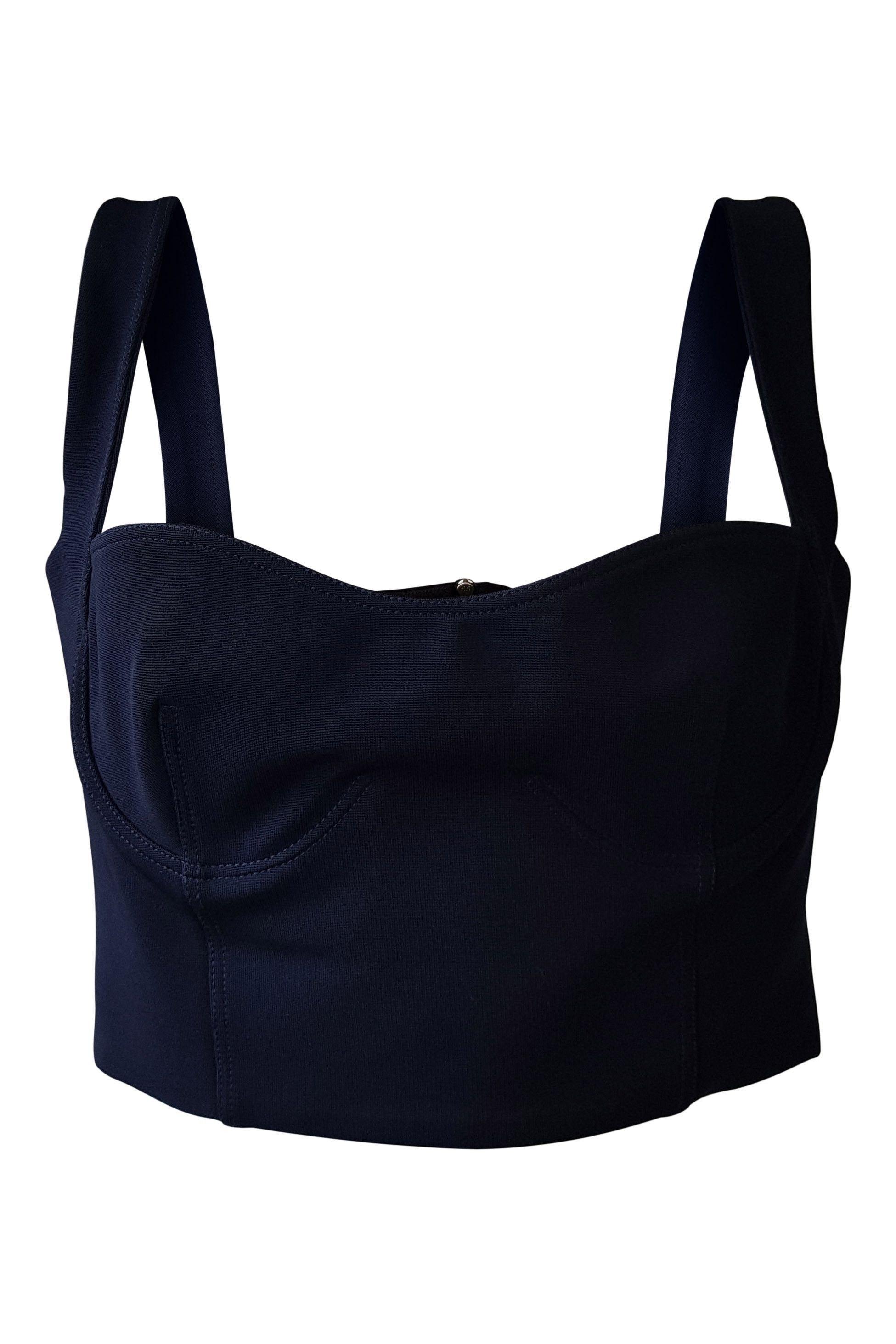 DION LEE Navy Blue Strappy Utility Bustier Top | UK Size 12 | Women's Fashion Corset Top for Night Out, Party & Layering