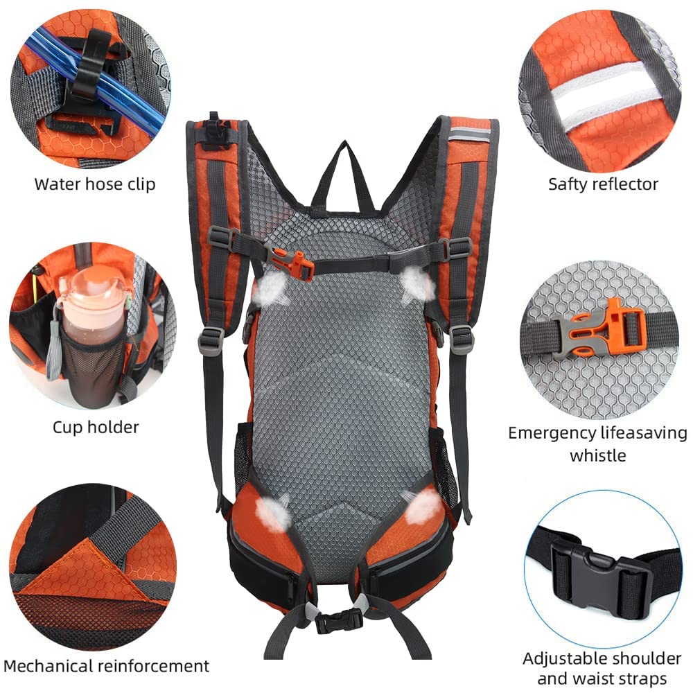 Waterproof 15L Lightweight Hiking Backpack - Durable Daypack for Biking, Skiing, Snowboarding, Running & MTB Cycling - Perfect for Outdoor Adventures & Travel