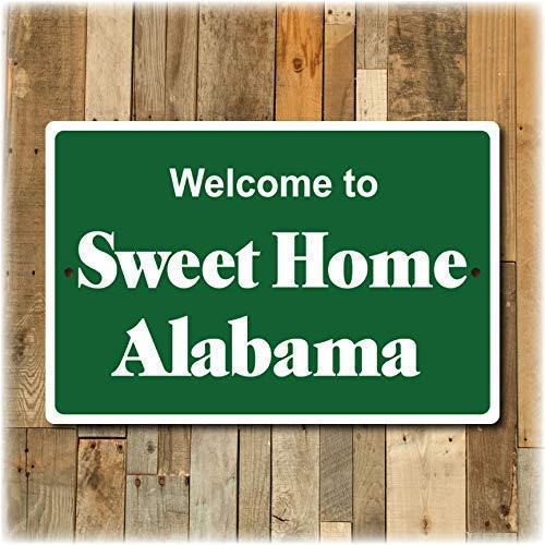 Sweet Home Alabama Welcome Sign - Rustic Wooden Wall Decor for Home, Porch & Farmhouse - Perfect for Southern Style Decor & Gifts