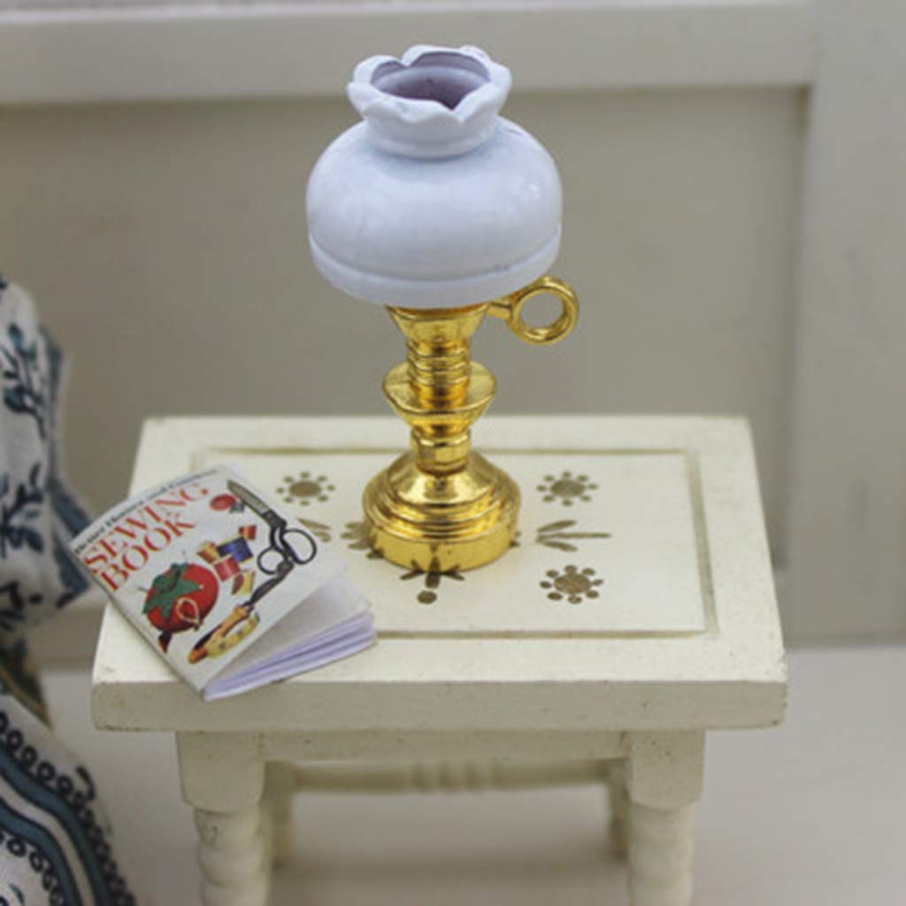 Yiju Miniature Desk Lamp Model - 1:12 Scale Dollhouse Decor, Tiny LED Light for Miniature House, DIY Crafts, and Life Scene Ornament - Perfect for Dollhouse Lighting, Miniature Displays & Creative DIY Projects