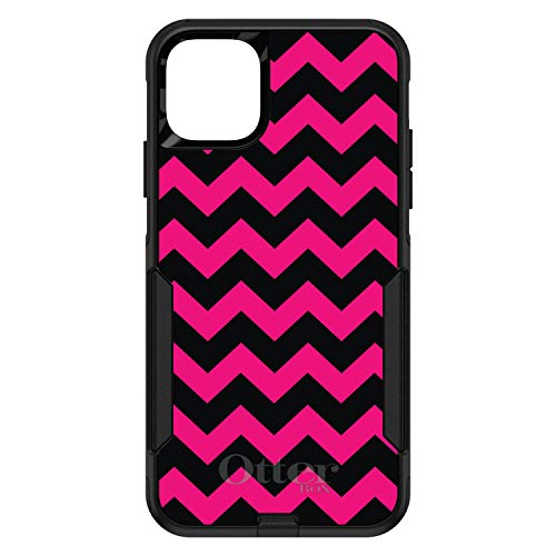 Black Hot Pink Chevron Stripes On Black Case