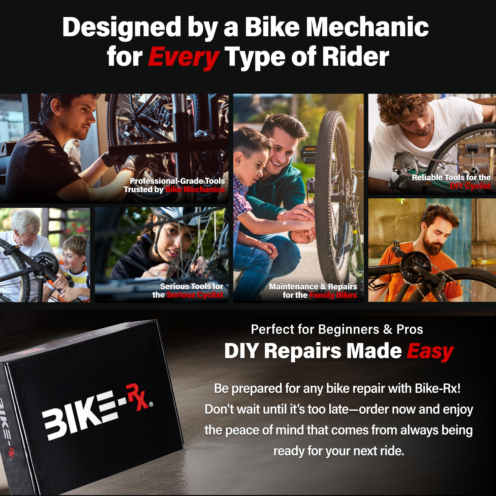 Elite 37-Piece Bike Tool Kit - Professional Bicycle Repair Set for Mountain, Road, BMX & E-Bikes | Includes Chain Breaker, Tire Repair Tools & Lockable Case | Perfect for Home Mechanics & On-the-Go Repairs