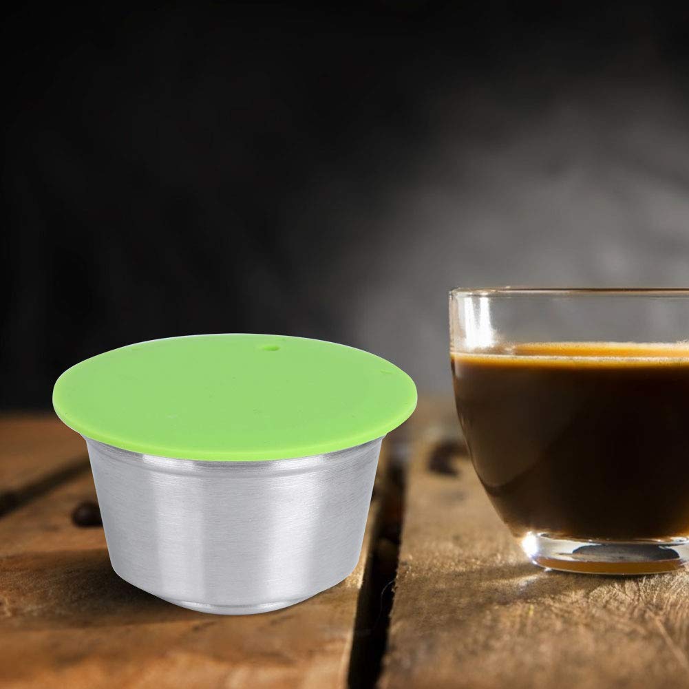 Jerliflyer Stainless Steel Reusable Coffee Capsule Cup for Dolce Gusto - Eco-Friendly Refillable Filter Cup with Green Design | Perfect for Home, Office & Travel Coffee Brewing