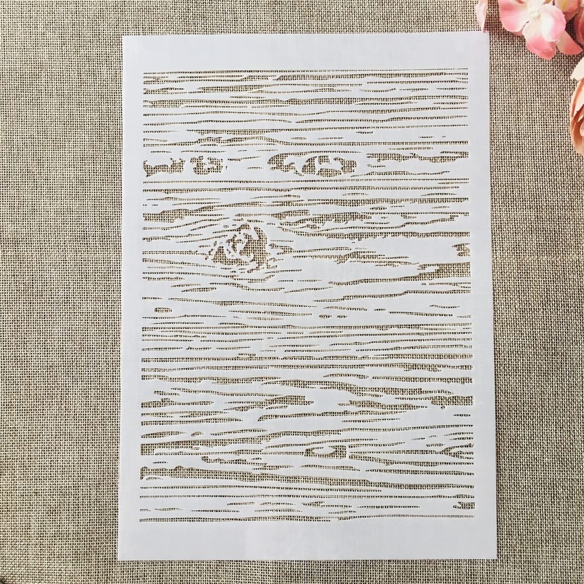 Reusable Wooden Stencils for Painting - A4 Size 29x21cm DIY Scrapbooking Templates with Printed Texture for Furniture, Walls, Floors & Home Decor - Perfect for Crafts, DIY Projects & Interior Design