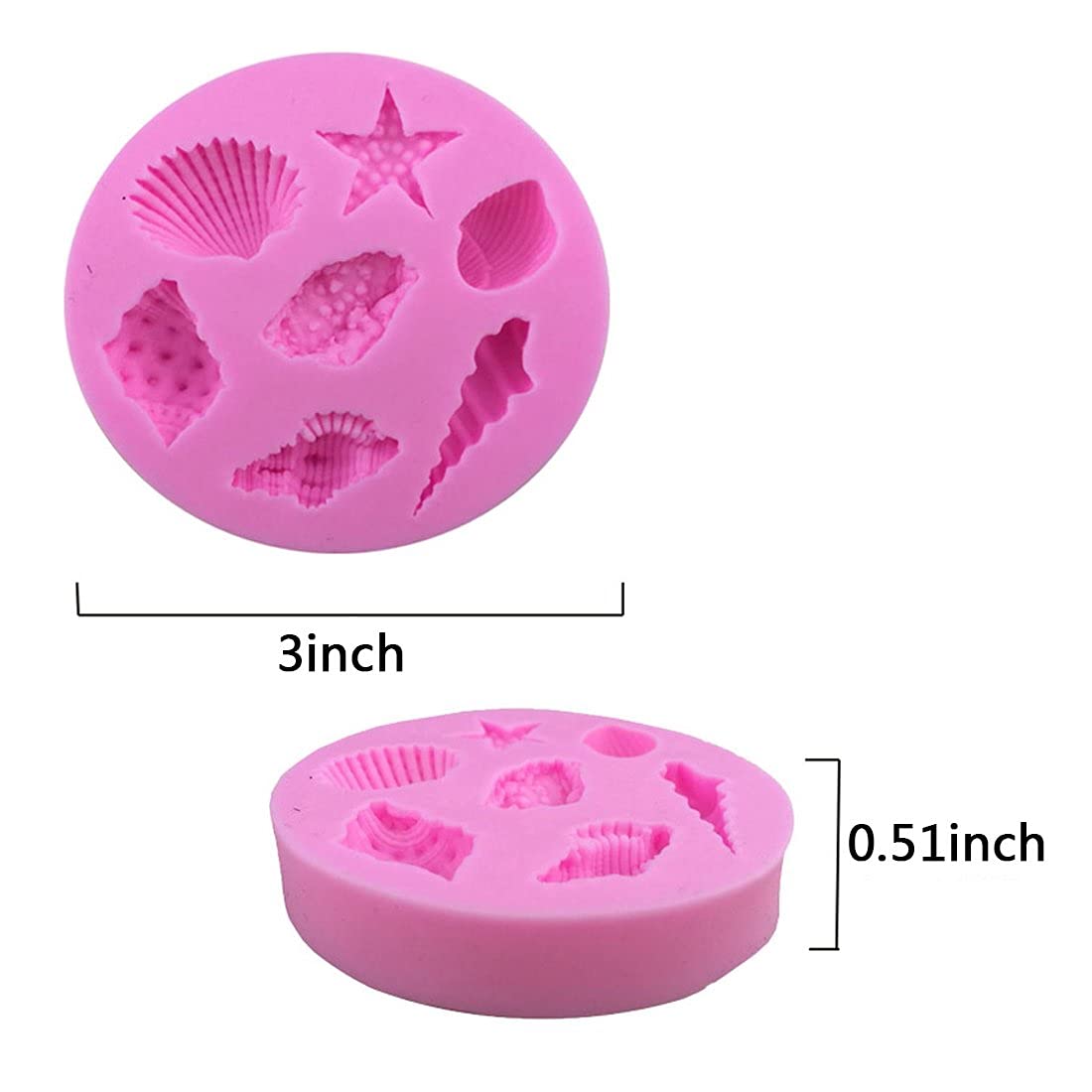 Premium 7-Cavity Sea Shell & Starfish Silicone Baking Mold for Chocolate, Fondant, Candy, Resin, Clay - Perfect for Beach Theme Cakes, Cupcake Toppers, and DIY Crafts - Ideal for Home Baking, Party Decorations, and Marine-Themed Desserts
