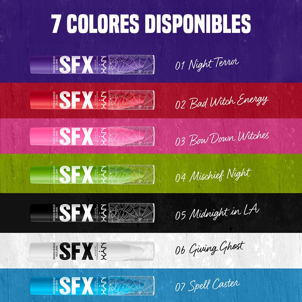 NYX Professional SFX Face & Body Paint Sticks - White | Waterproof, Long-Lasting Makeup for Halloween, Cosplay & Special Effects | Perfect for Costume Parties, Theater & SFX Artists