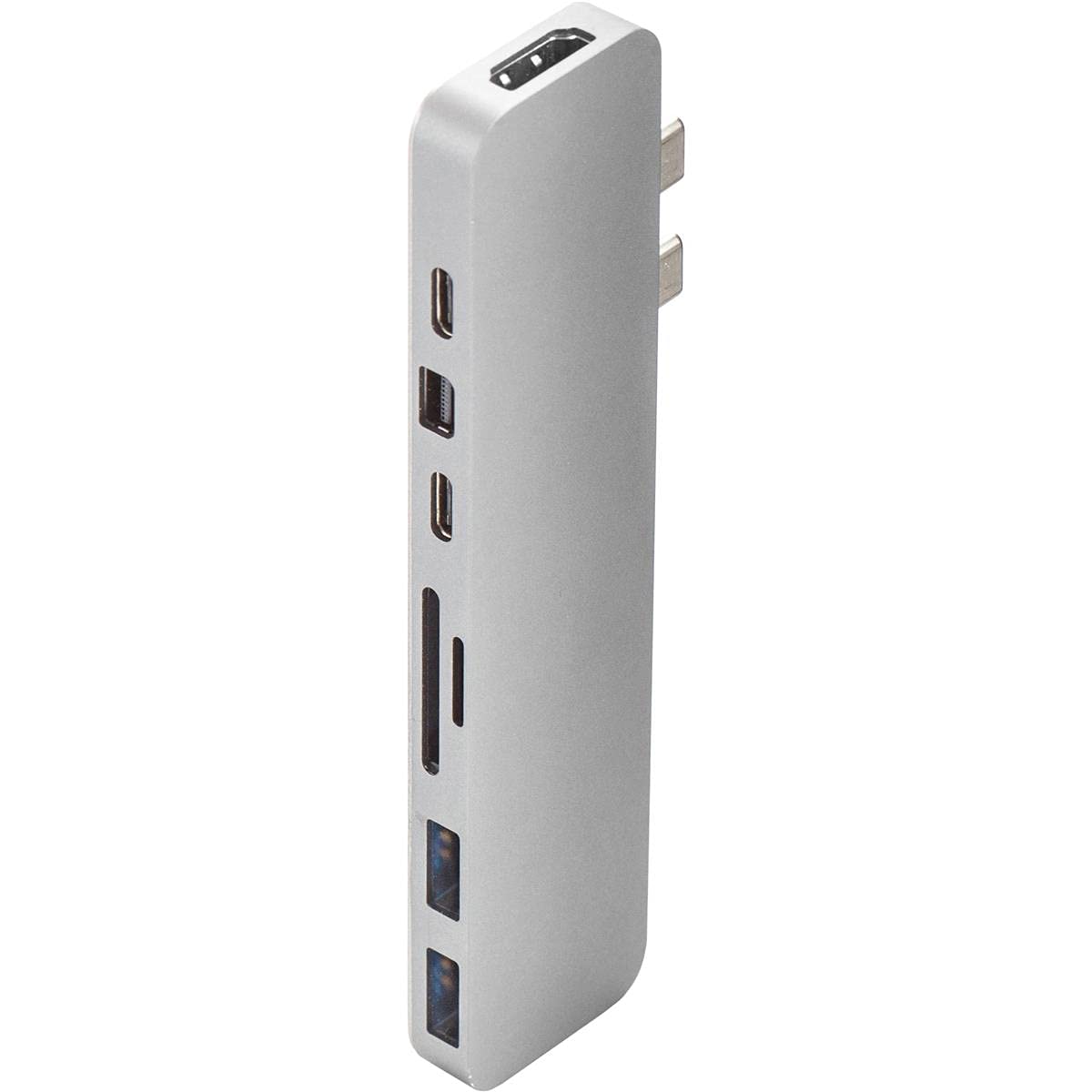 Sanho HyperDrive PRO 8-in-2 USB-C Hub for MacBook Pro - Silver | Multi-Port Adapter with 4K HDMI, USB 3.0, SD Card Reader | Perfect for Work, Travel & Home Office