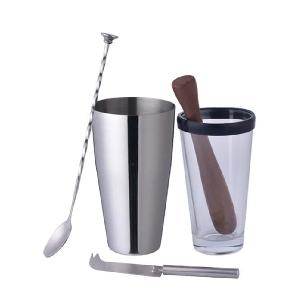 Premium KEDUODUO Boston Cocktail Shaker Set - 18/10 Stainless Steel & Glass Mixing Cup for Professional Bartenders - Perfect for Home Bars, Cocktail Parties & Mixology Enthusiasts