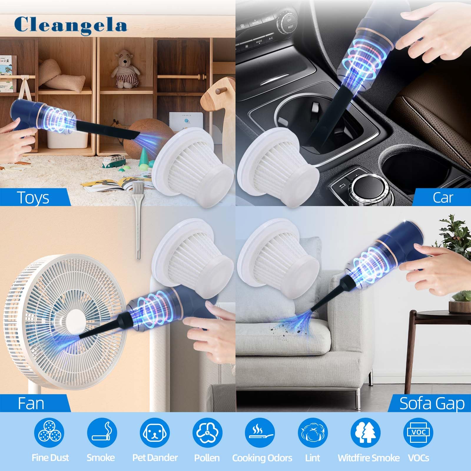 4 Pack Washable HEPA Vacuum Filters - Compatible with KMM LT-117C Handheld Car Vacuum Cleaner Replacement | Durable Dust & Pet Hair Filters for Car, Home, Office Cleaning | Perfect for Auto Detailing & Pet Owners