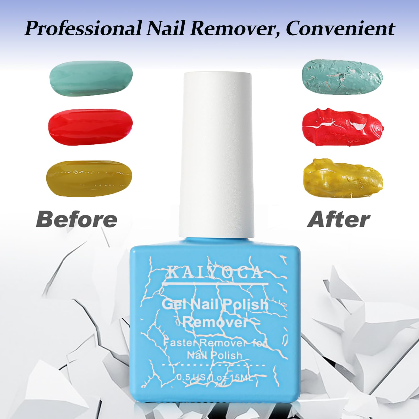 Gel Nail Polish Remover Kit with Cuticle Pusher & Nail Scraper - Non-Irritating, Fast-Acting Formula, No Foil or Soaking Required - Perfect for At-Home Manicures & Salon-Quality Nail Care