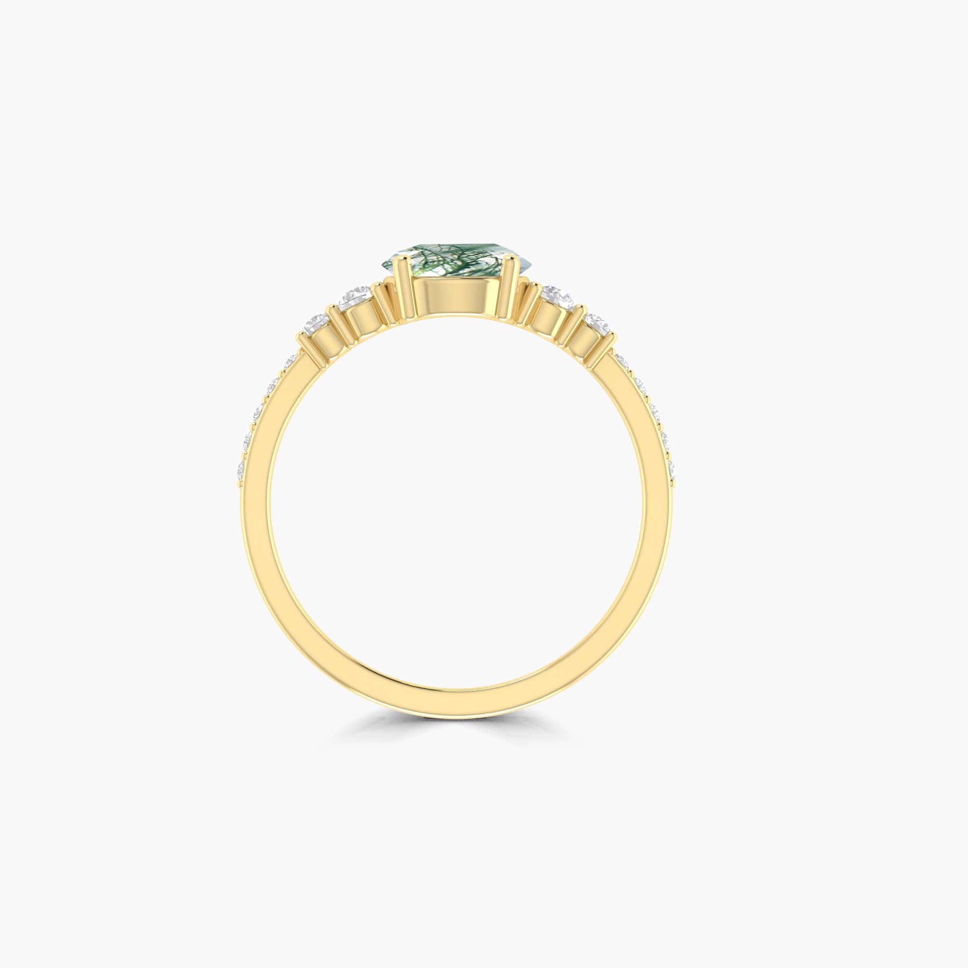 Elegant Round Moss Agate Gold Wedding Ring for Women – Perfect for Engagement, Anniversary & Bridal Jewelry Gifts