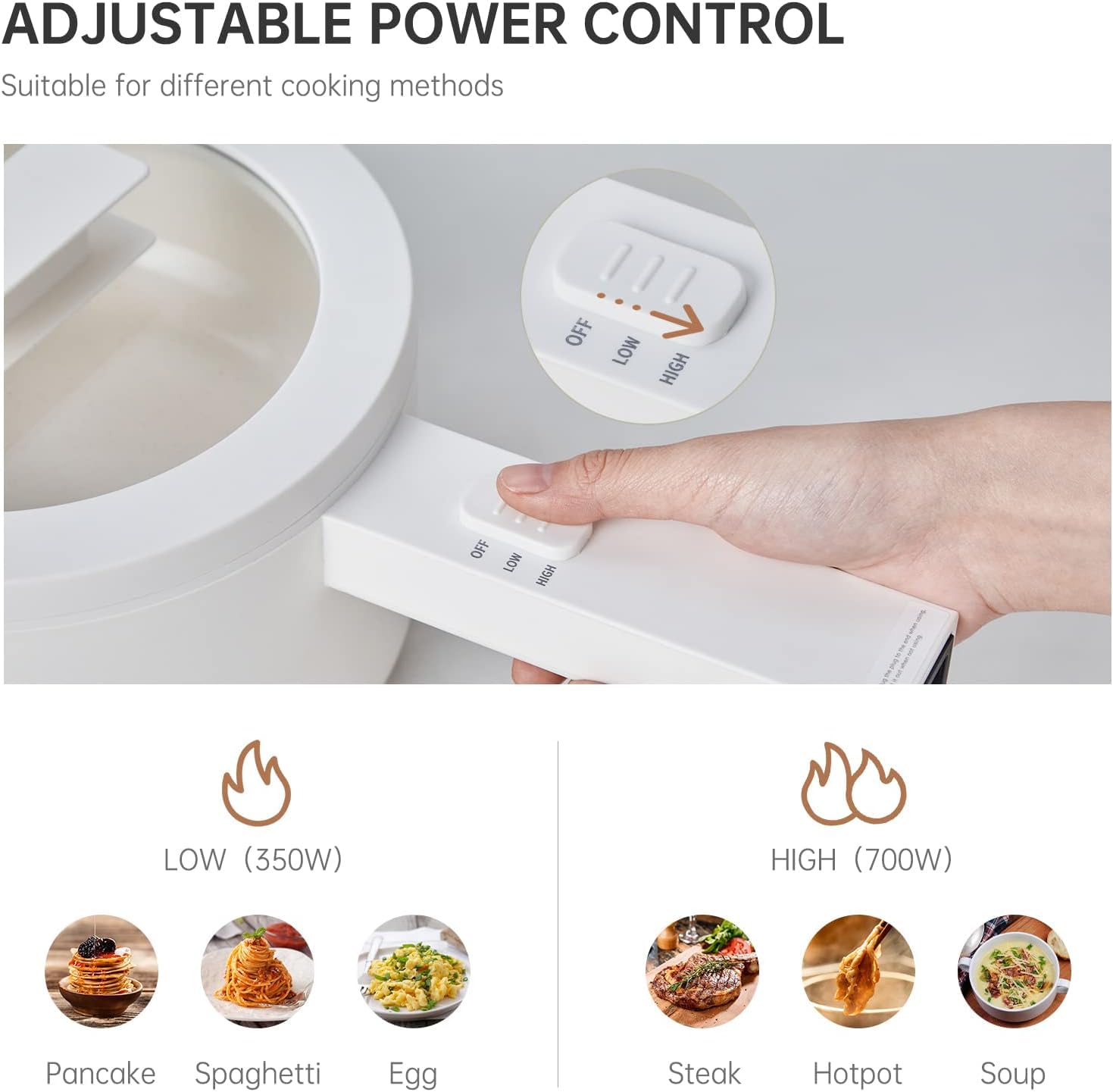 1.5L Mini Electric Hot Pot with Ceramic Non-Stick Coating - Portable Multi-Cooker for Steak, Eggs, Fried Rice, Ramen & Soup | 2 Power Settings | Perfect for Dorm Rooms, Small Kitchens & Office Lunches