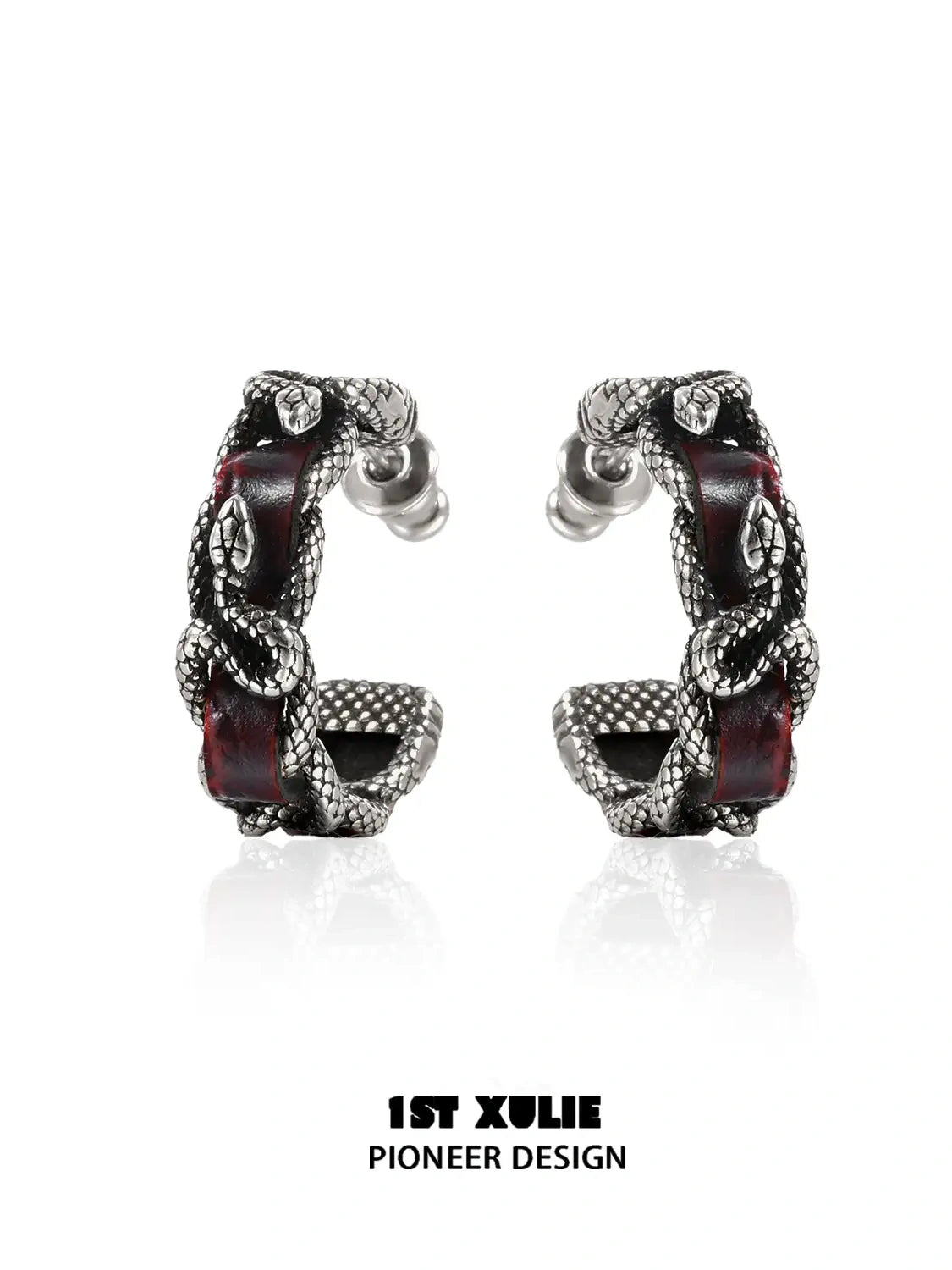 A pair of red earrings