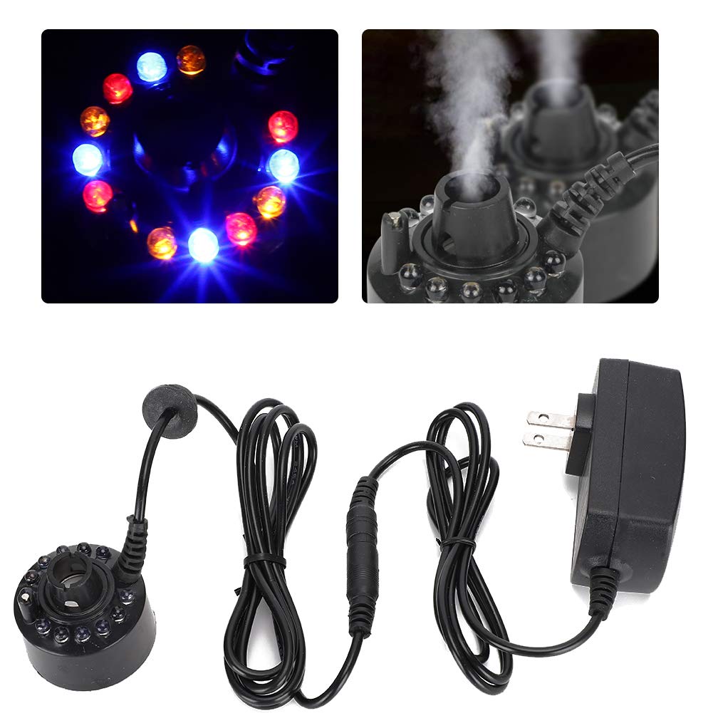 Mini Mist Maker Fogger for Aquarium, Water Fountain & Reptile Tank - LED Colorful Lighting Humidifier & Atomizer for Home, Office, Pond | Creates Relaxing Ambiance & Improves Air Quality