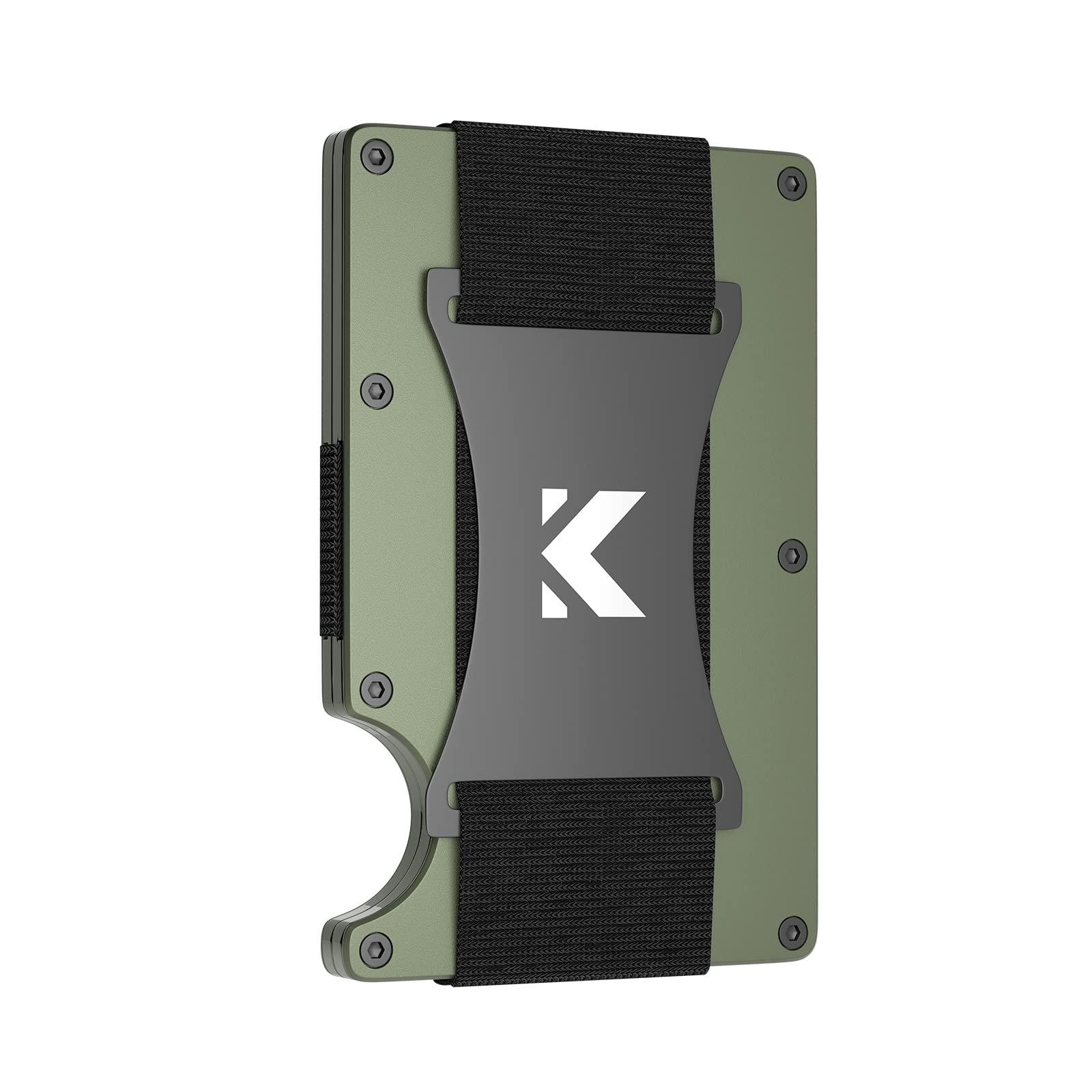 KEYMARX Slim RFID Blocking Metal Wallet for Men - Minimalist Front Pocket Wallet with Cash Strap | Secure Card Holder for Everyday Carry & Travel