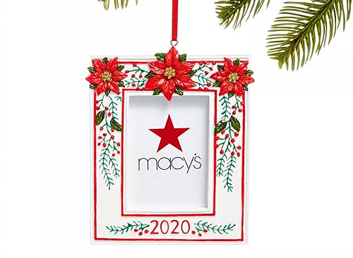 Holiday Lane Santa's Favorites 2020 Poinsettia Picture Frame - Christmas Decoration for Home, Office & Gifts - Perfect for Holiday Photos & Festive Display