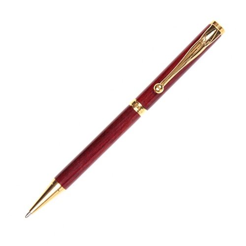 Lanier Pens Slimline Twist Pen - Titanium Nitride Gold Finish with Premium Bloodwood Barrel - Elegant Writing Instrument for Office, Gifts & Special Occasions