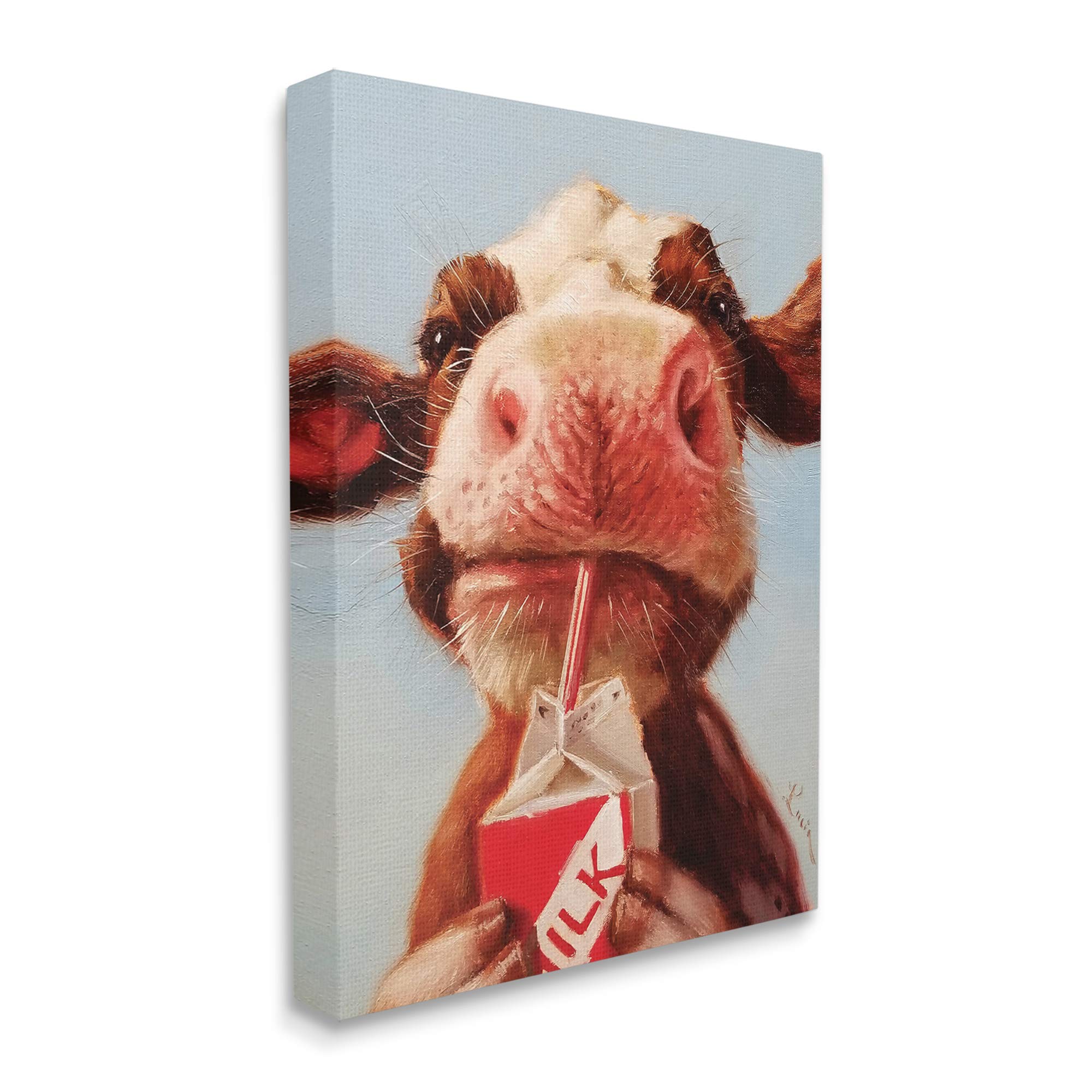 Stupell Industries Baby Cow Milk Carton Farm Portrait Canvas Wall Art - 16