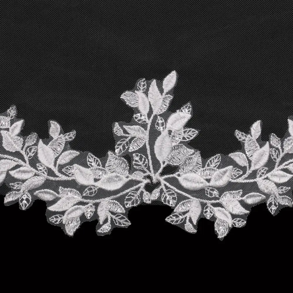 Royal Cathedral Bridal Veil - Elegant Lace Wedding Veil with Beaded Detailing (V2390RC) | Perfect for Church Weddings, Cathedral Ceremonies & Formal Bridal Looks