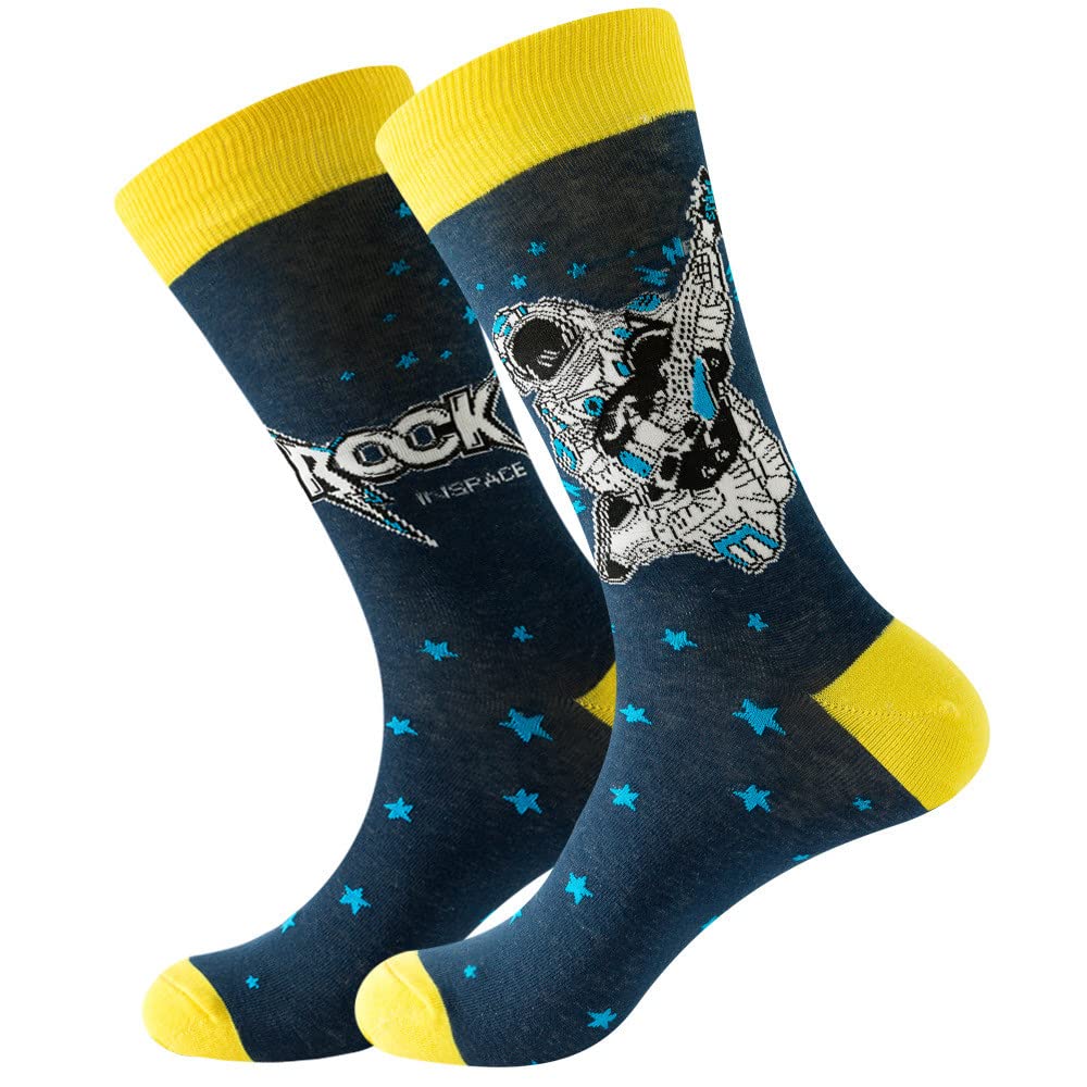 Women's Cotton Compression Socks - Astronaut Print for Travel & Work
