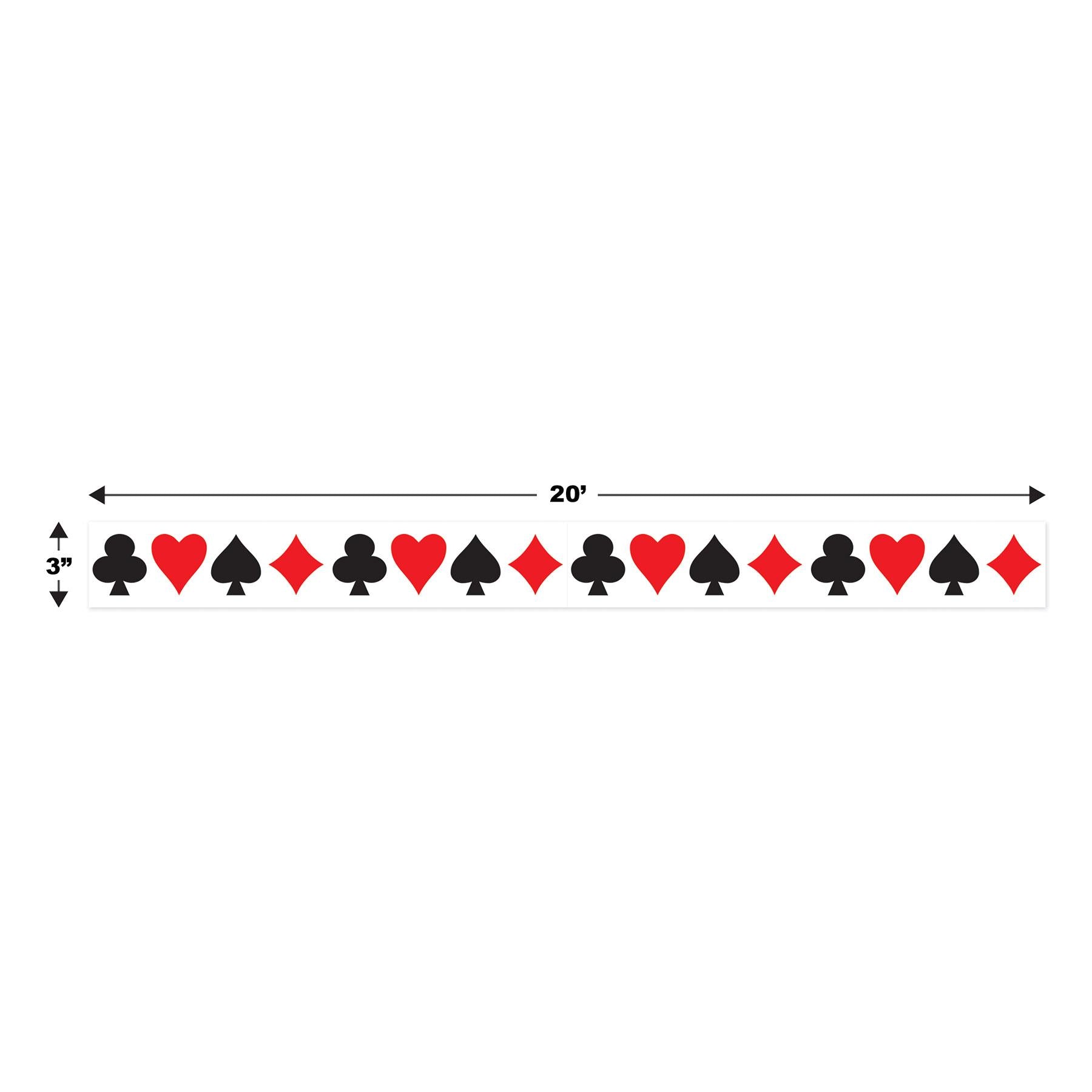 12 Pack Beistle Card Suit Party Tape - Decorative Themed Tape for Casino Parties, Poker Nights & Game Room Decorations - Perfect for DIY Crafts, Gift Wrapping & Party Decor