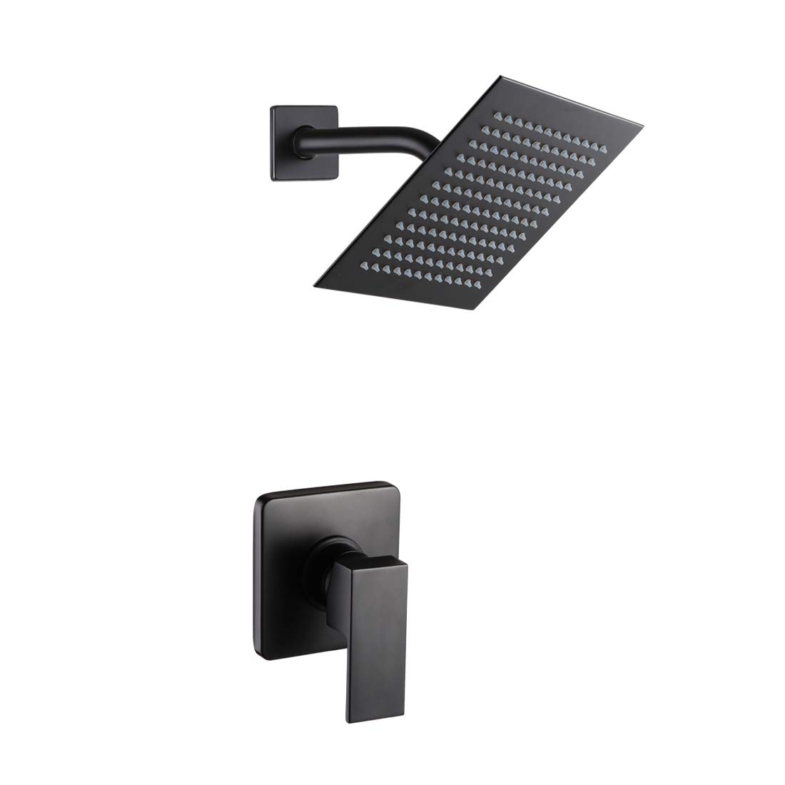 Premium Matte Black Shower Faucet Set - Rainfall Shower System with Stainless Steel Showerhead & Rough-in Valve | Modern Bathroom Upgrade for Spa-Like Experience