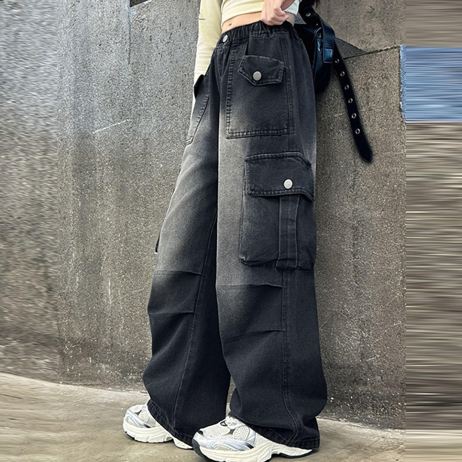 Y2K Baggy Jeans for Girls - High Waist Distressed Denim Pants | Streetwear & Casual Wear