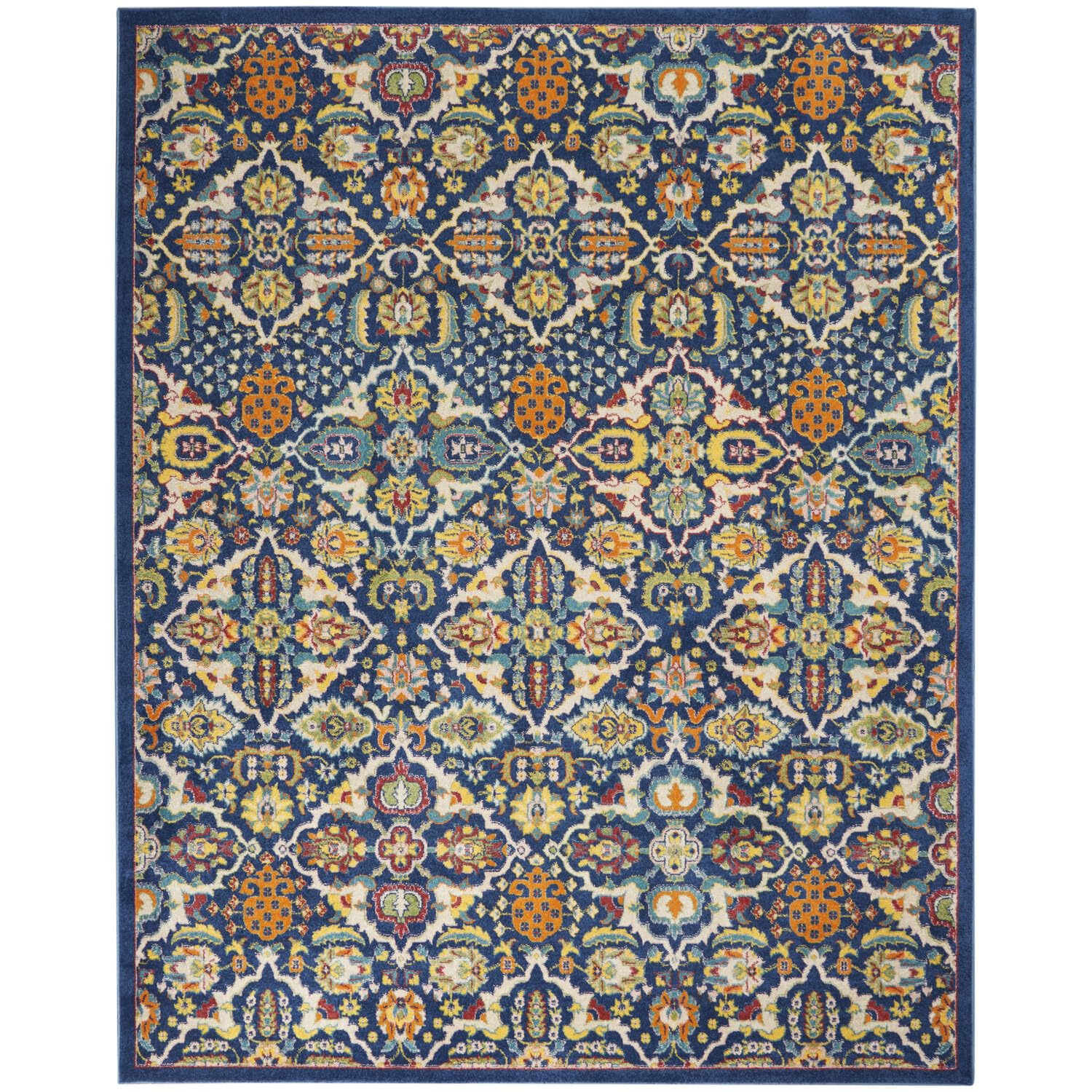 Nourison Allur Contemporary Navy Multicolor 7'10