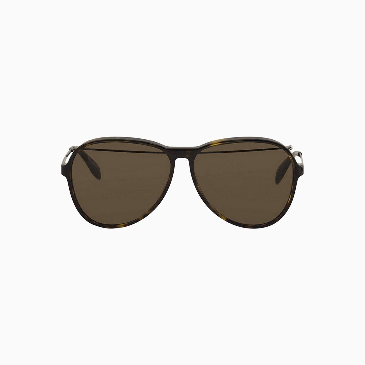 Alexander McQueen Ruthenium Havana Brown Sunglasses for Women - Luxury Designer Shades for Fashion & UV Protection | Perfect for Beach, Driving & Outdoor Activities