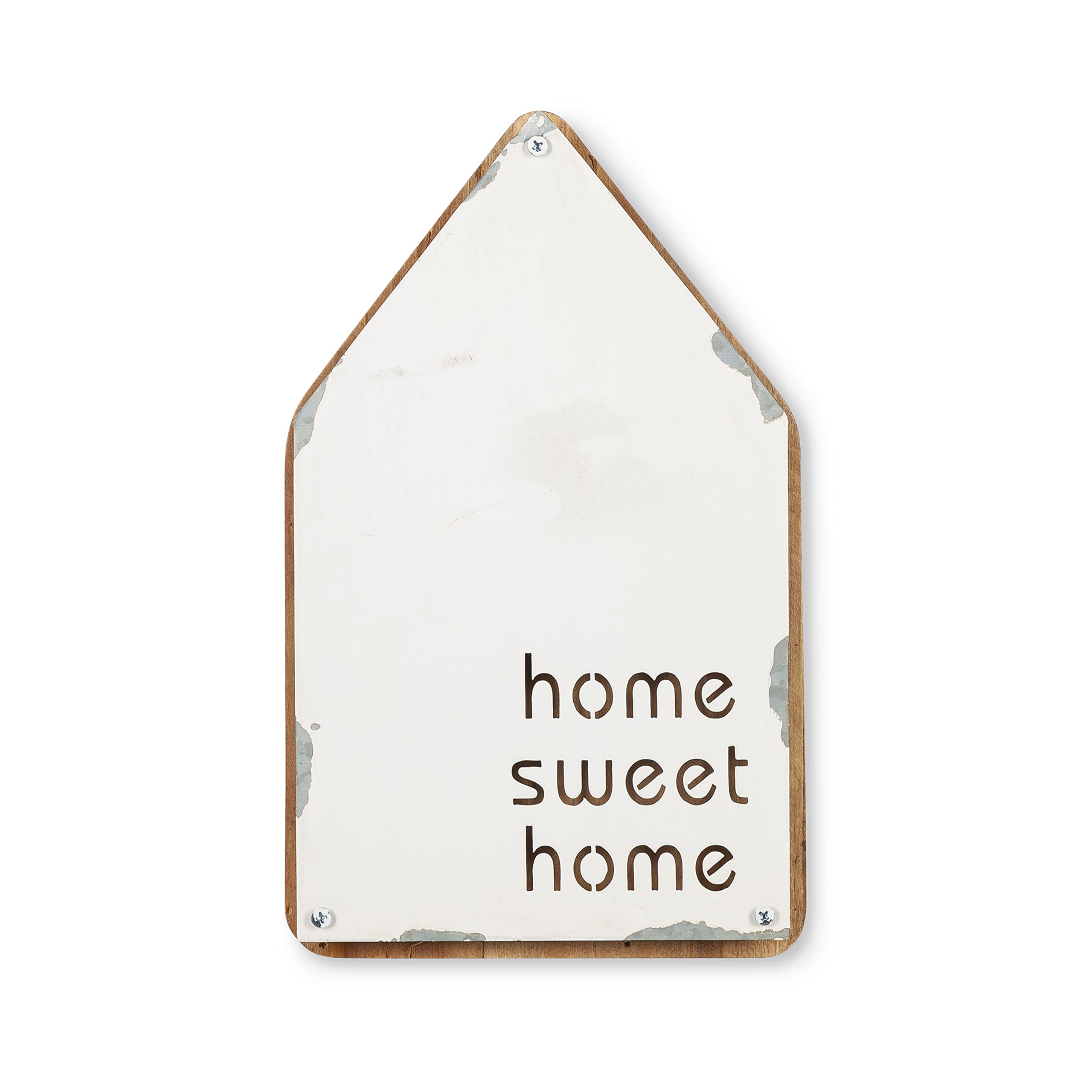Set of Two 9.65-inch Inspirational Metal and Wood Tabletop Decor - Perfect for Home, Office, or Gift Giving