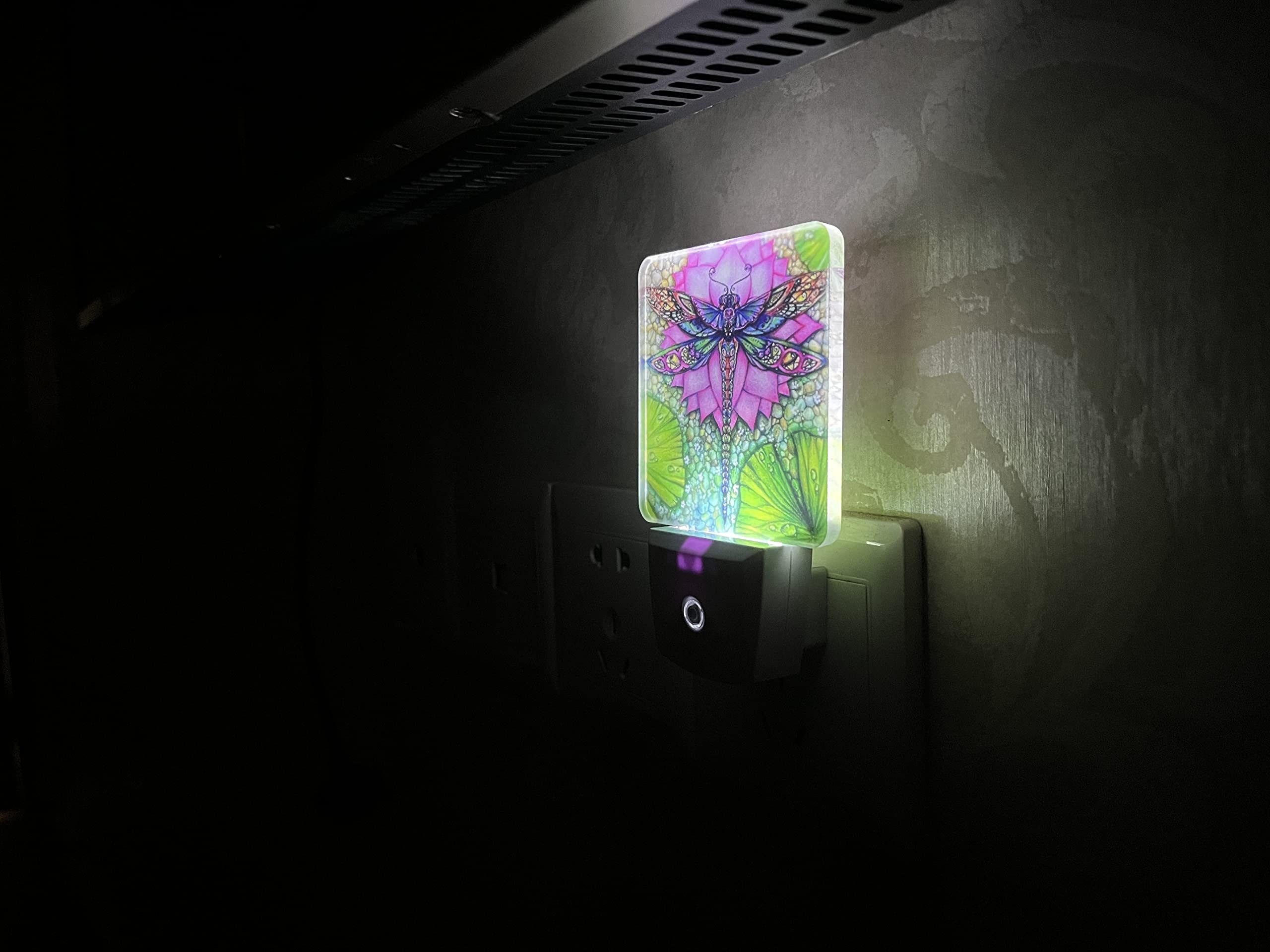 Dimmable Dragonfly Night Light with Auto Sensor - Adjustable Brightness LED Plug-in Lamp for Bedroom, Kids Room, Hallway & Stairs | Auto On/Off, Perfect Gift for Women & Home Decor | Creates Soothing Ambiance for Nighttime Feedings, Bathroom Visits & Safe Navigation
