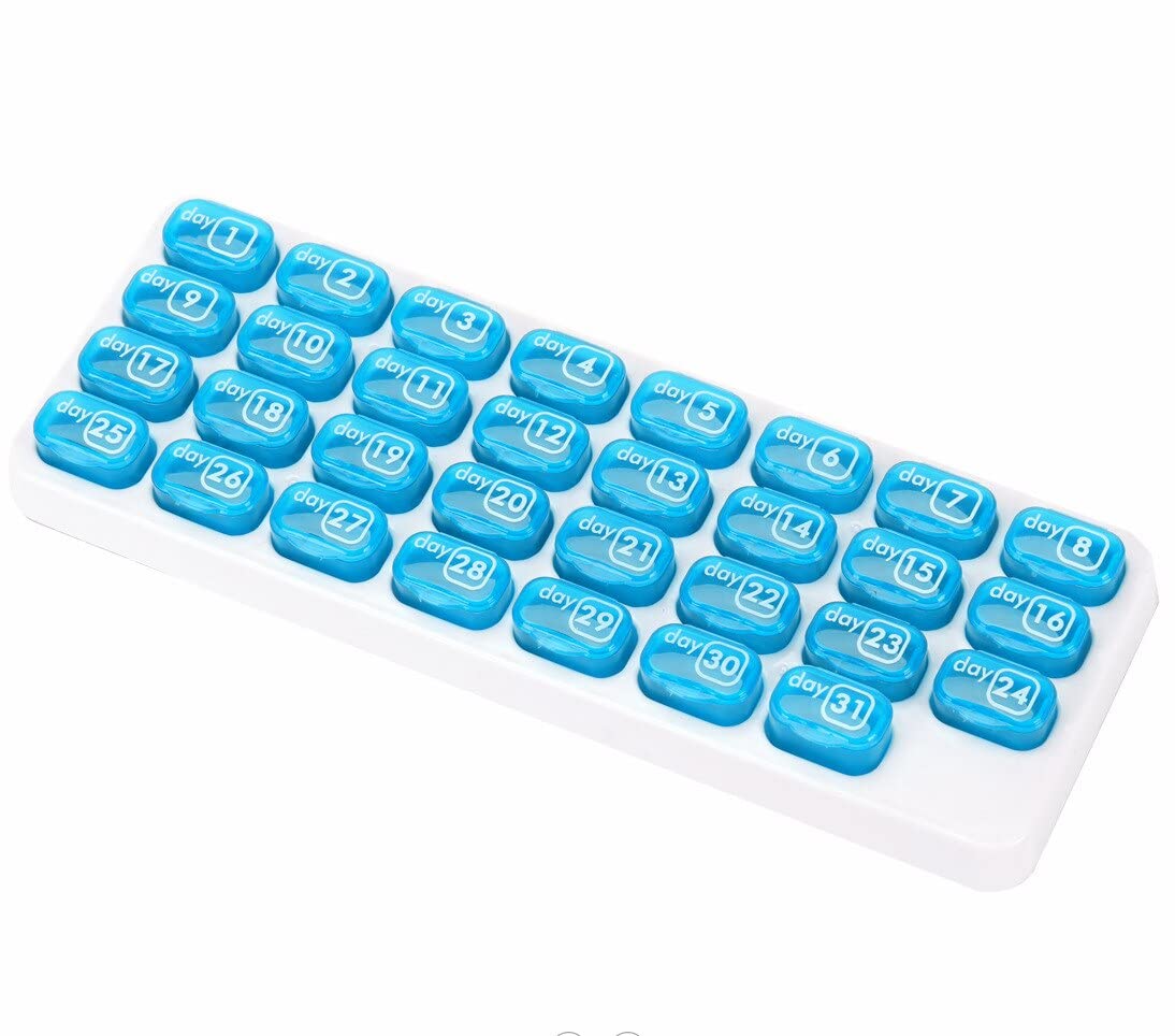 Travel Pill Organizer - 31 Grid Medicine Box for Monthly Storage | Portable for Trips & Home Use
