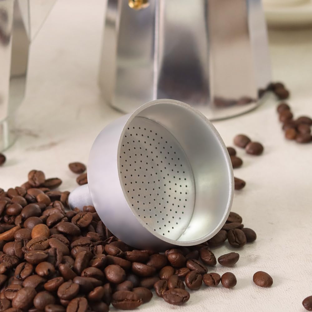 Wedrink Moka Pot Funnel Filter Replacement for 3-Cup Aluminum Espresso Maker - Compatible with Stovetop Coffee Makers | Perfect for Home Brewing & Camping Coffee