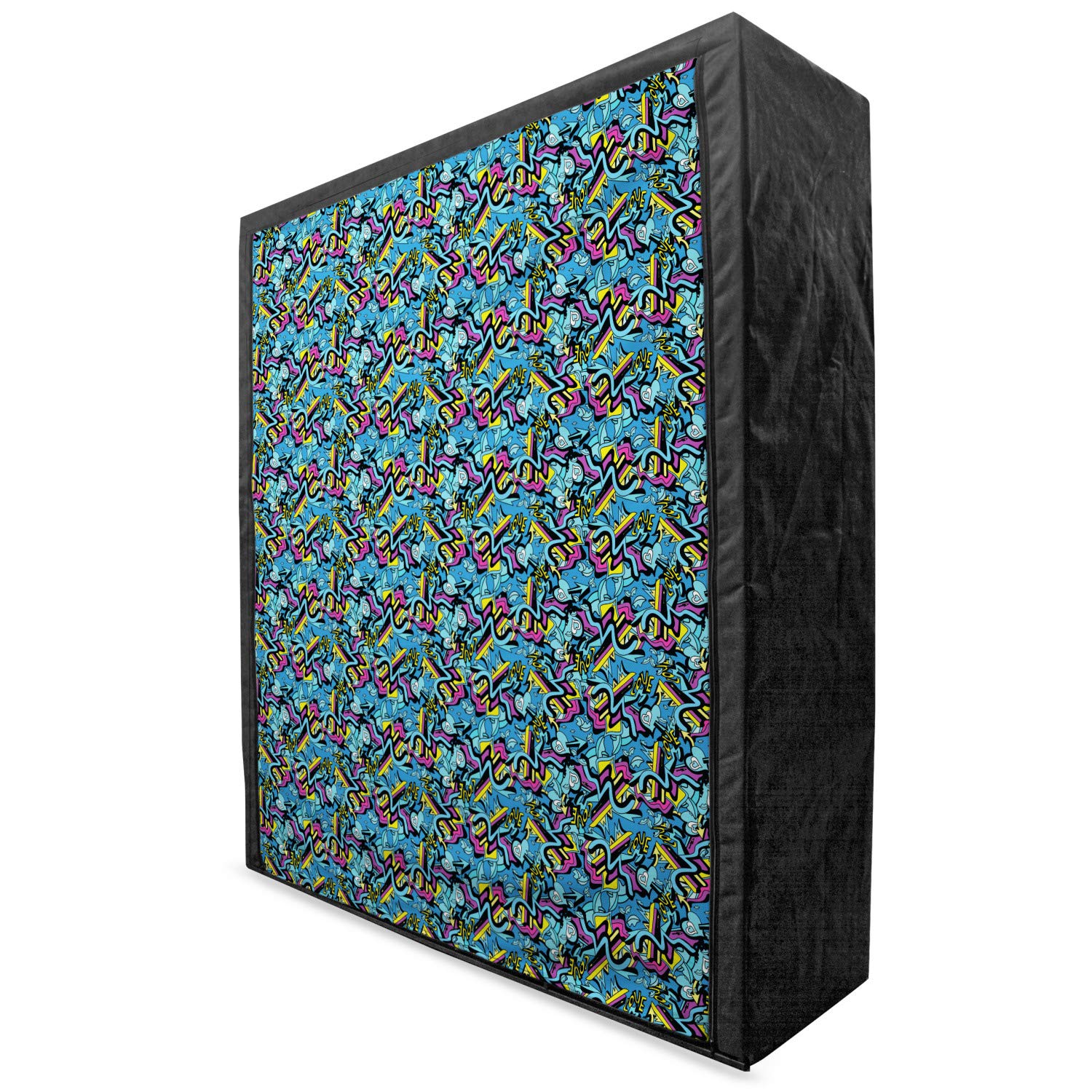 Ambesonne Psychedelic Portable Fabric Wardrobe Closet with Shelves - 59