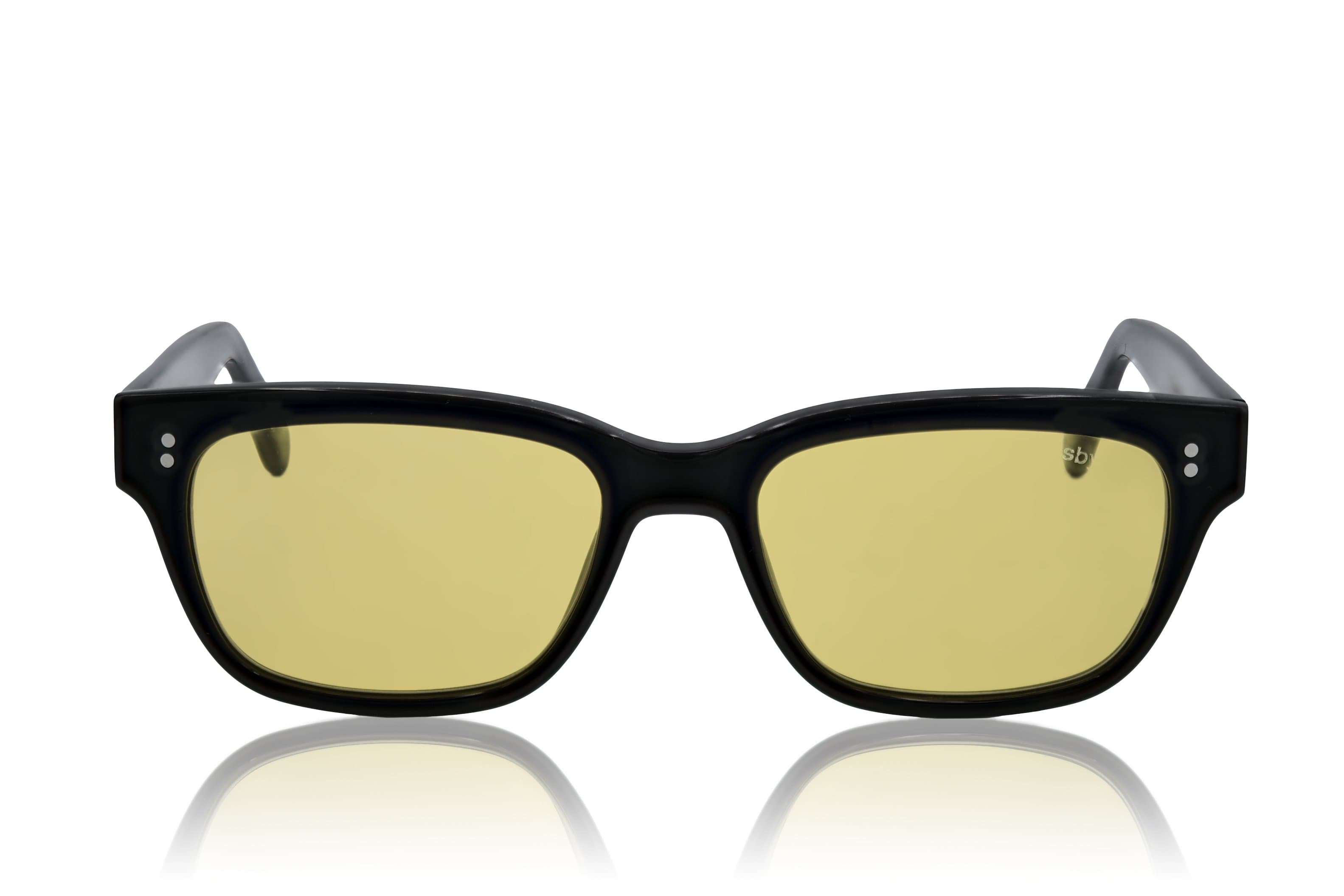 Black Rectangle Sunglasses with Yellow Lens - UV Protection Polarized Shades for Men & Women - Perfect for Driving, Beach, and Outdoor Activities