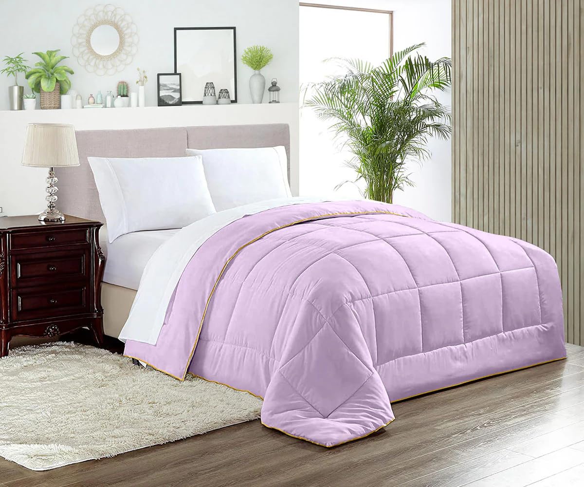 Premium 1000 TC Goose Down Alternative Comforter Set - Full/Queen Size - Ultra-Soft 100% Egyptian Cotton - All Season Bedding (Lavender) | Cozy Home Decor for Master Bedroom, Guest Room & Dorm