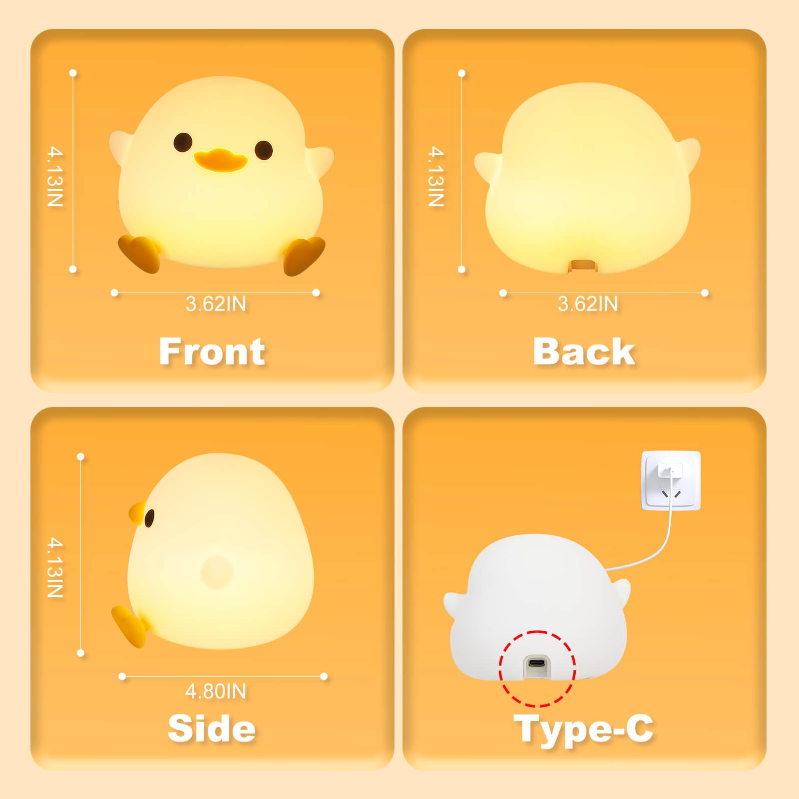 Dodo Duck Night Light - Rechargeable Dimmable LED Duck Lamp with 20-Minute Timer & Touch Control | Cute Silicone Nursery Nightlight for Baby Rooms, Bedrooms & Living Rooms | Perfect for Nighttime Feeding, Reading & Relaxation