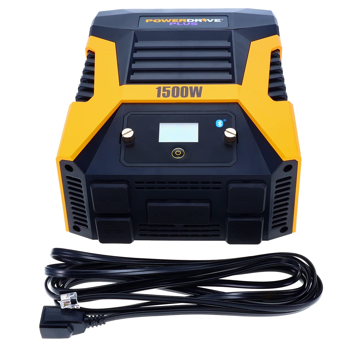 PowerDrive Plus PWD1500P 1500W Pure Sine Wave Power Inverter with Bluetooth Wireless Technology & Remote Control - Perfect for RVs, Camping, Trucks, and Emergency Power Backup