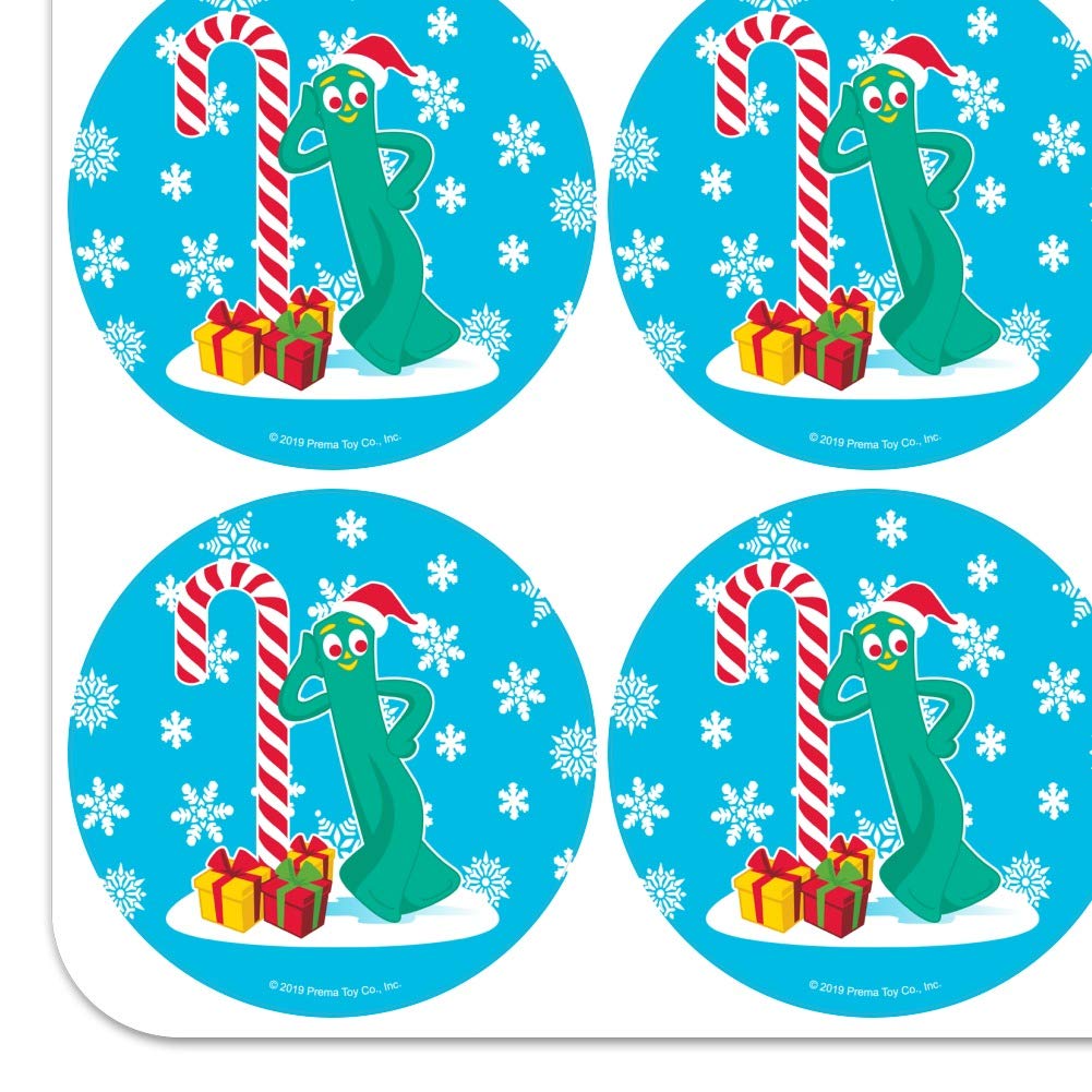 Christmas Gumby Leaning Against Candy Cane Planner Stickers - Holiday Scrapbooking Decals, DIY Craft Supplies for Bullet Journals, Calendars & Gift Wrapping (50-Pack) - Perfect for Christmas Cards, Party Decorations & School Projects