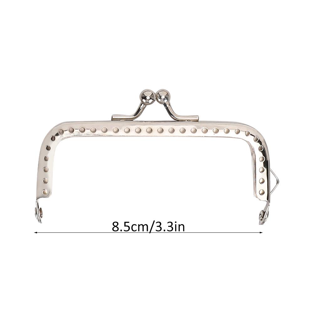 Jeanoko 10pcs 8.5cm Square Metal Purse Frames - Vintage Kiss Clasp Locks for DIY Handbag Making, Sewing Craft Supplies (Perfect for Retro Purses, Clutches & Tote Bags)