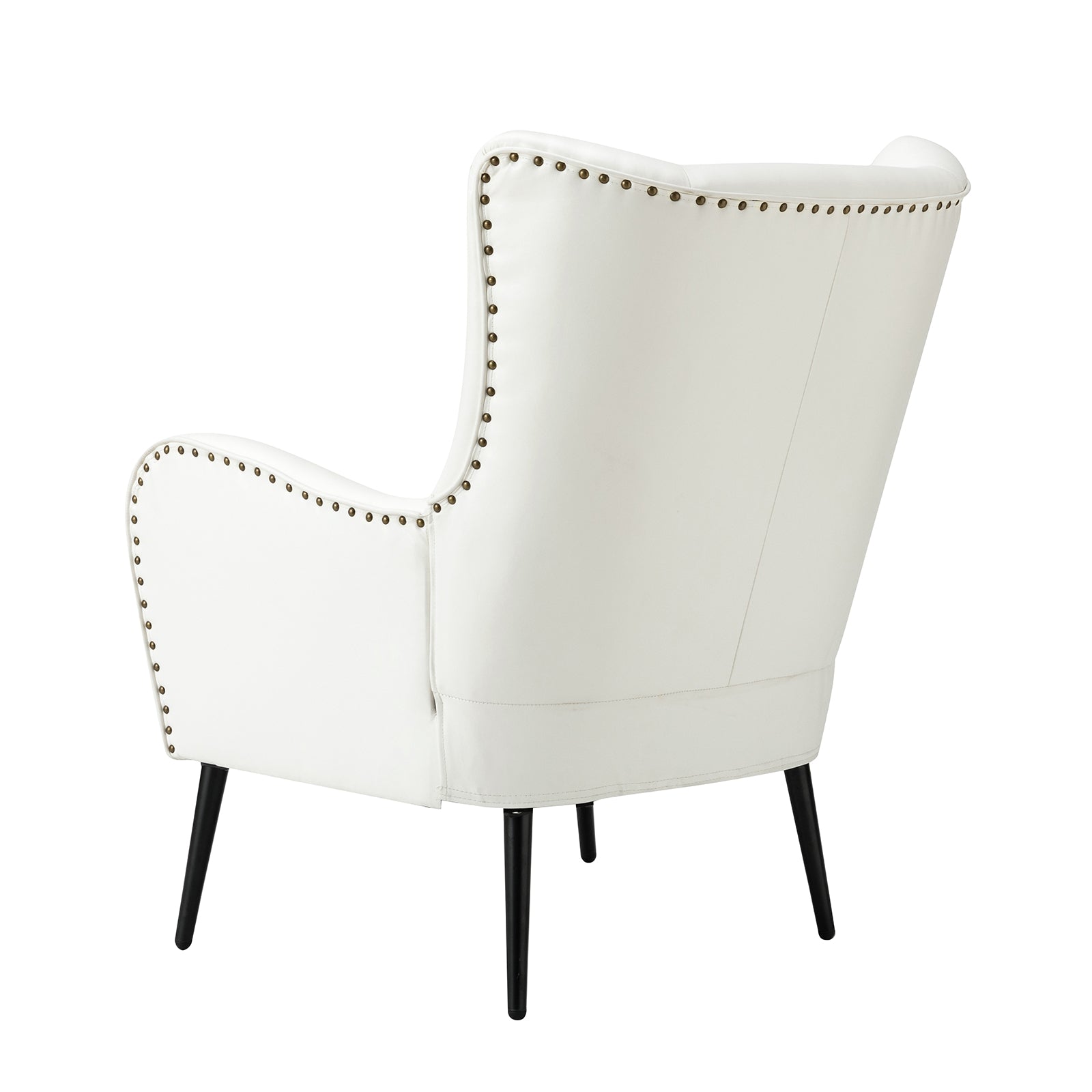 Stylish Shepherd Wingback Vegan Leather Armchair - Modern PU Leather Accent Chair for Living Room, Bedroom & Office - Comfortable Mid-Century Design with Optional Types