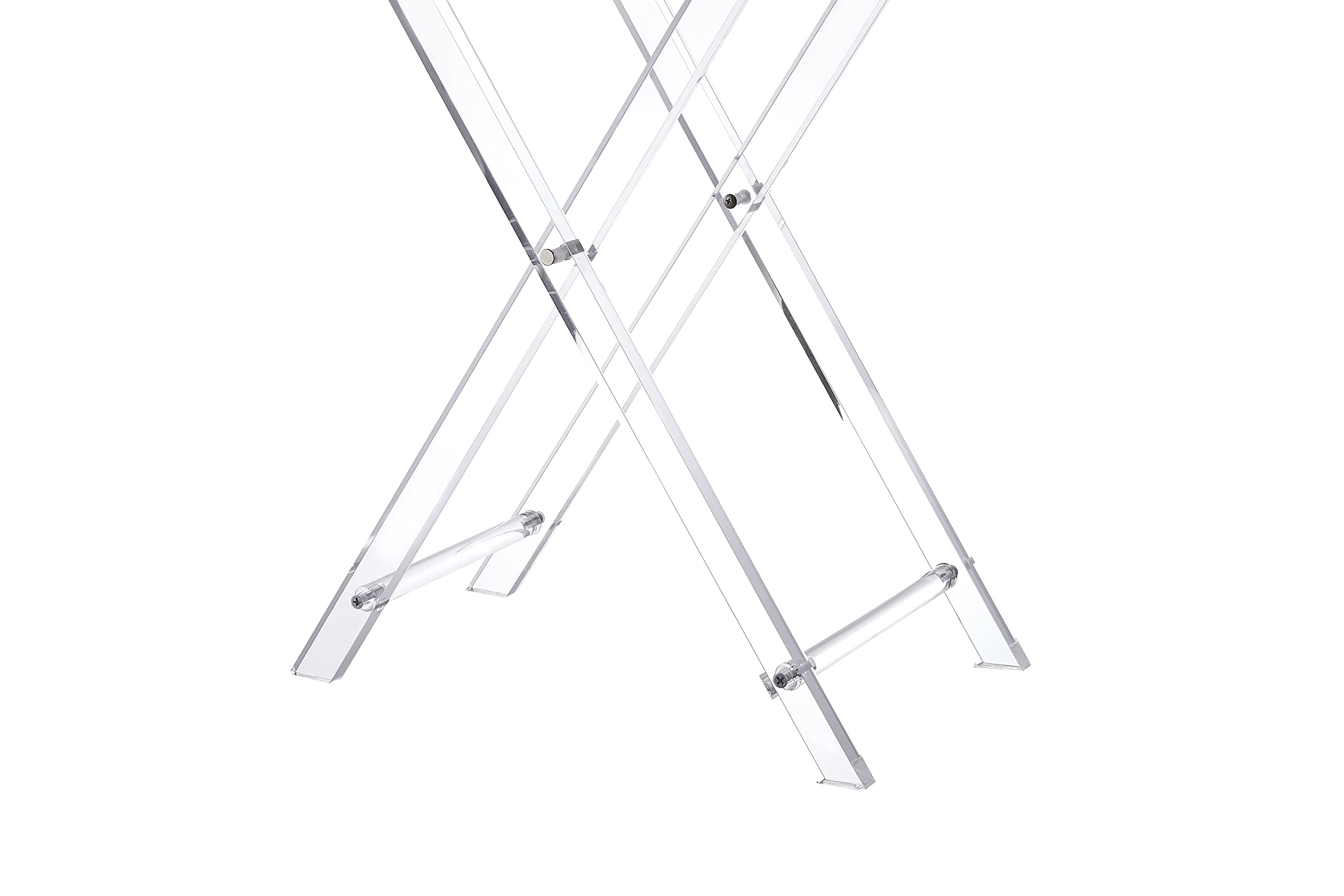 LIKENOW Acrylic Folding Tray Table - Modern Clear Side End Table 19x13 Inches, 23 Inches High - Perfect for Living Room, Bedroom, Office & Small Spaces